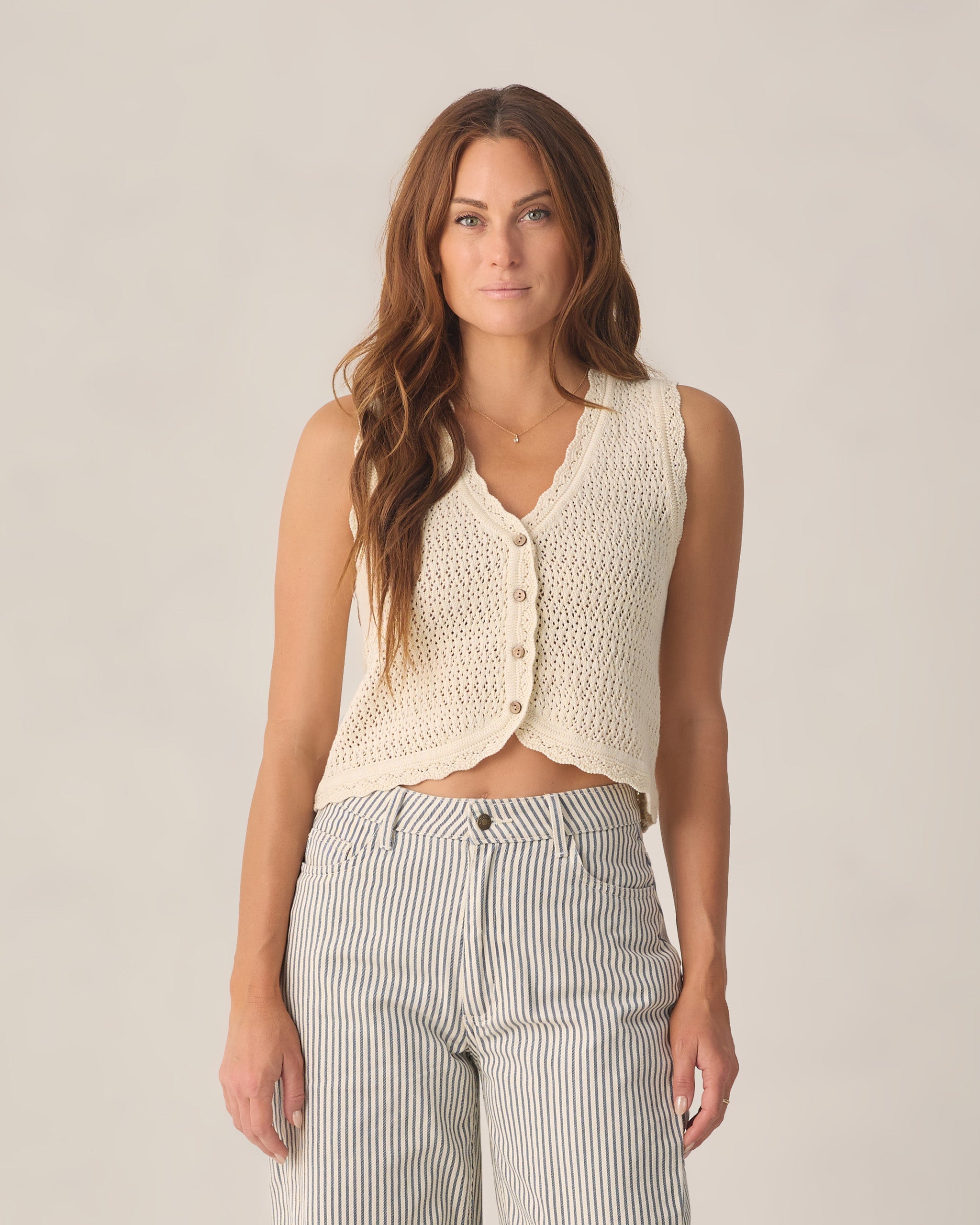 Women's Knit Vest Natural