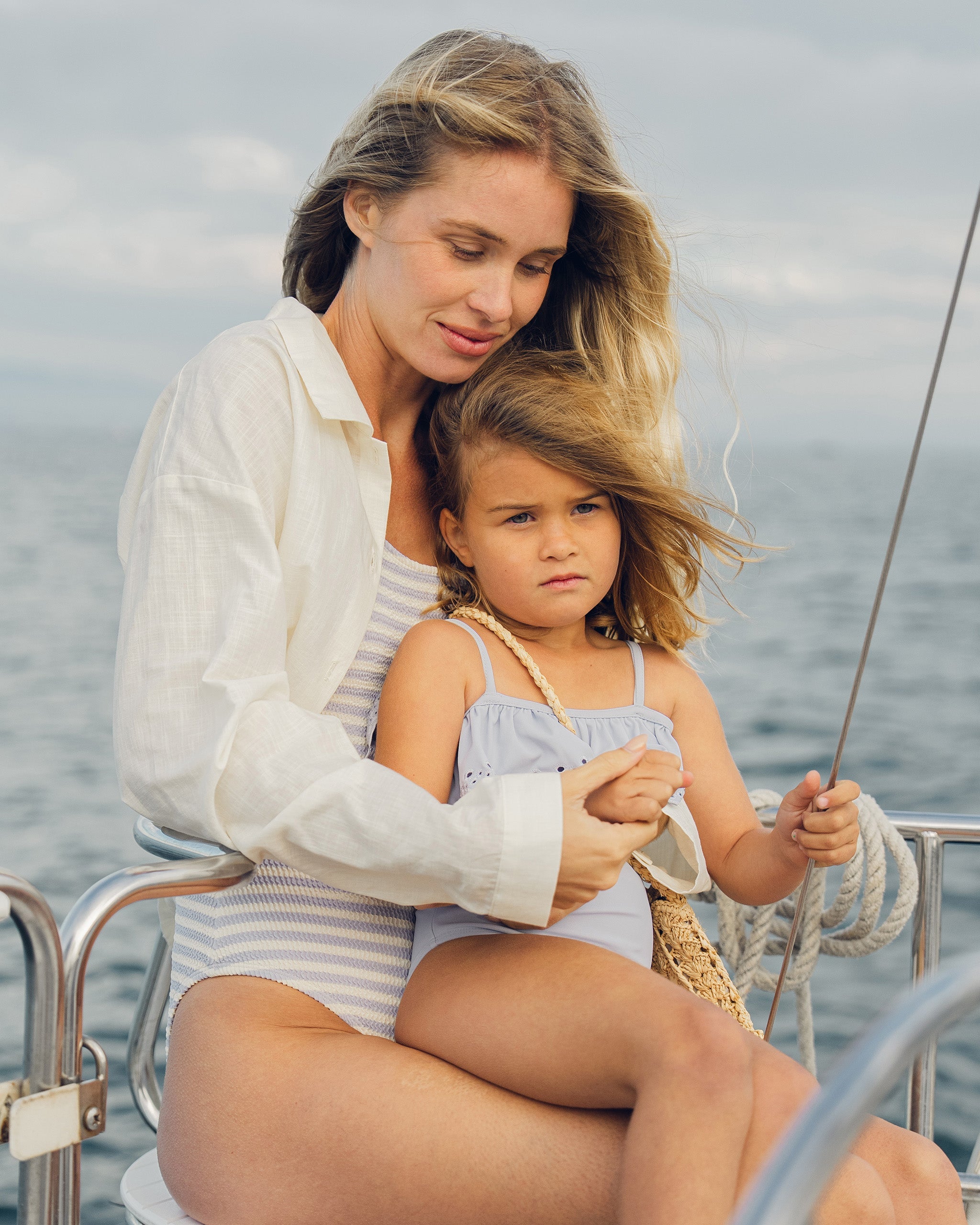 Off-The-Shoulder One-Piece Periwinkle - Rylee + Cru | Kids Clothes | Trendy Baby Clothes | Modern Infant Outfits |