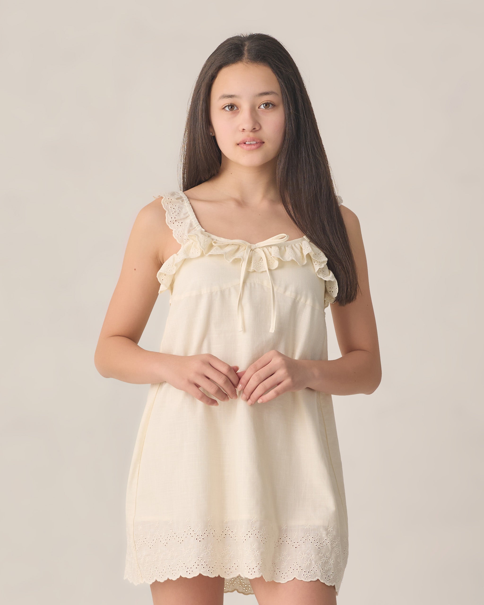 Teen Ida Mini Dress Ivory - Rylee + Cru | Kids Clothes | Trendy Baby Clothes | Modern Infant Outfits |