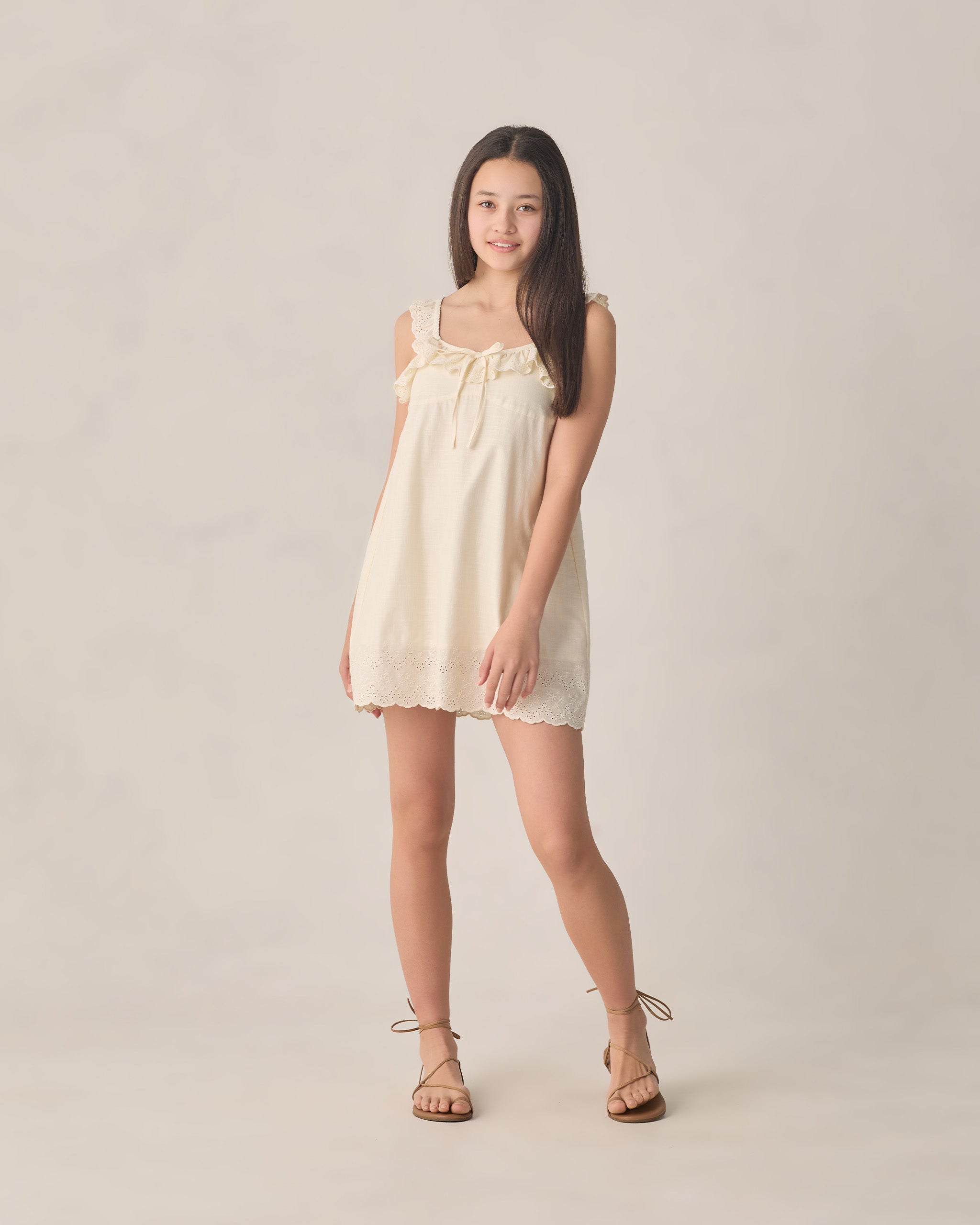 Teen Ida Mini Dress Ivory - Rylee + Cru | Kids Clothes | Trendy Baby Clothes | Modern Infant Outfits |