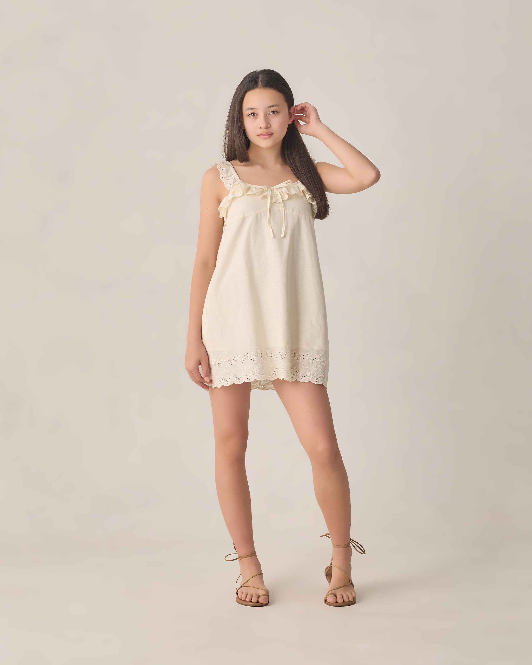 Teen Ida Mini Dress Ivory - Rylee + Cru | Kids Clothes | Trendy Baby Clothes | Modern Infant Outfits |