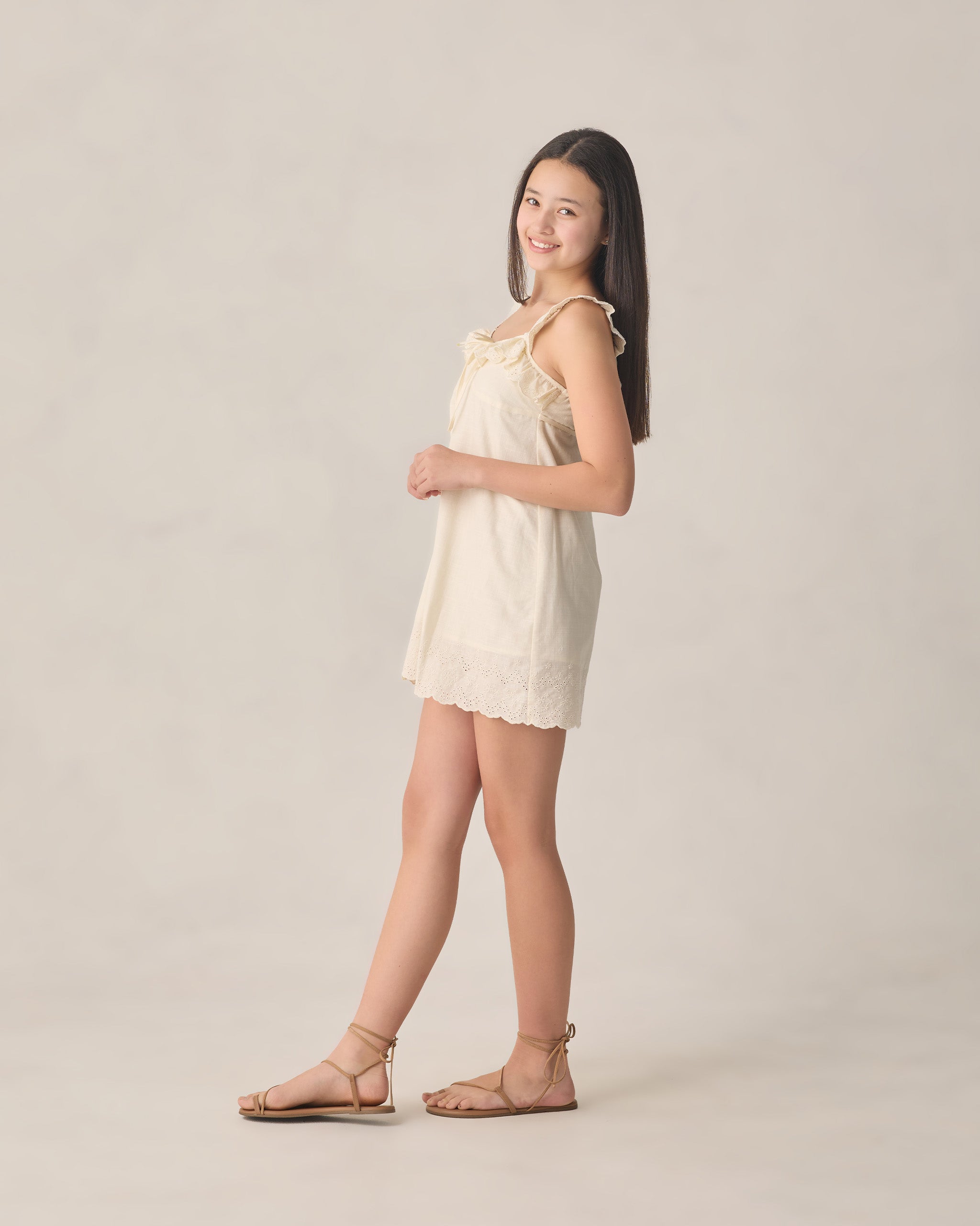 Teen Ida Mini Dress Ivory - Rylee + Cru | Kids Clothes | Trendy Baby Clothes | Modern Infant Outfits |