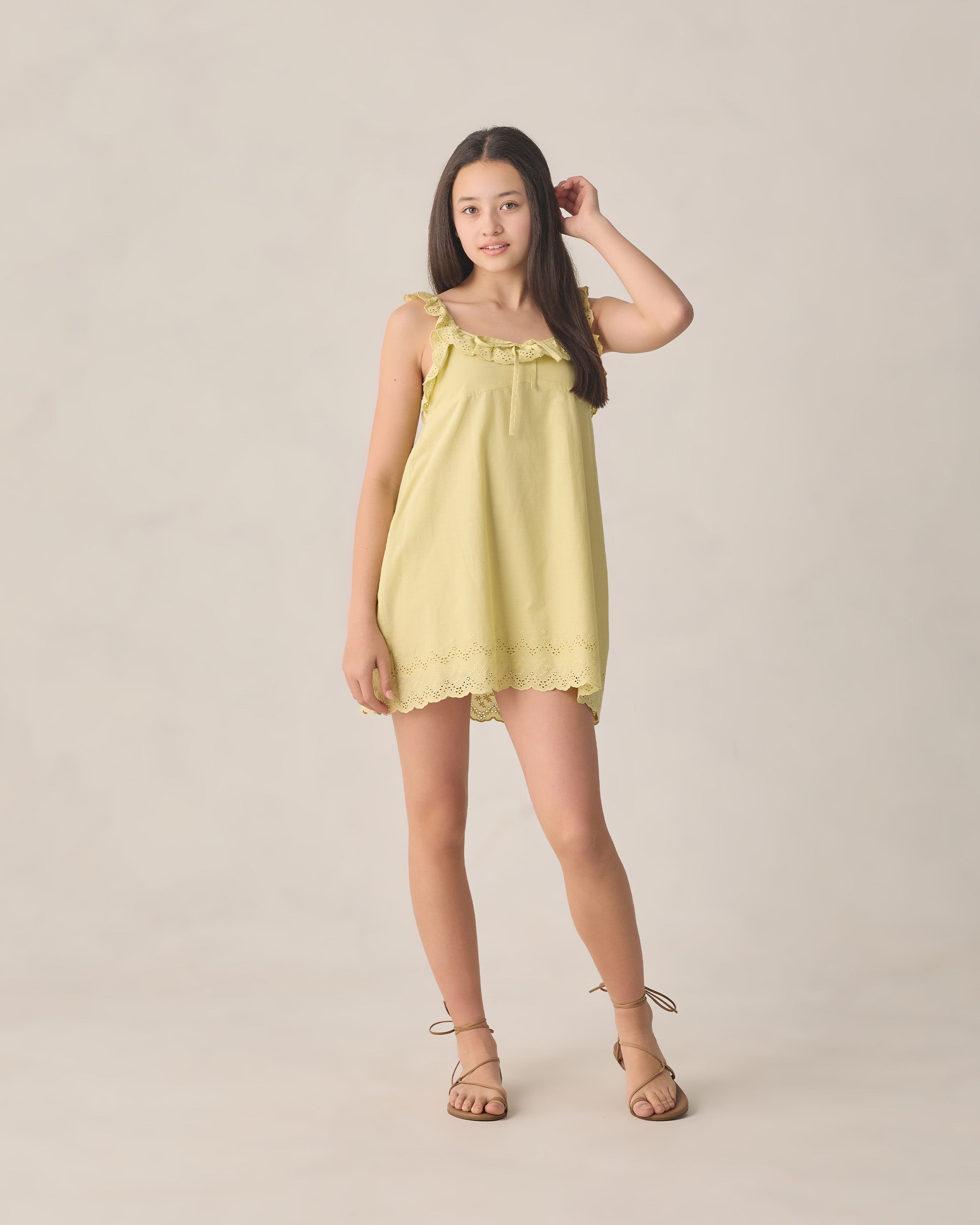 Teen Ida Mini Dress Citron - Rylee + Cru | Kids Clothes | Trendy Baby Clothes | Modern Infant Outfits |