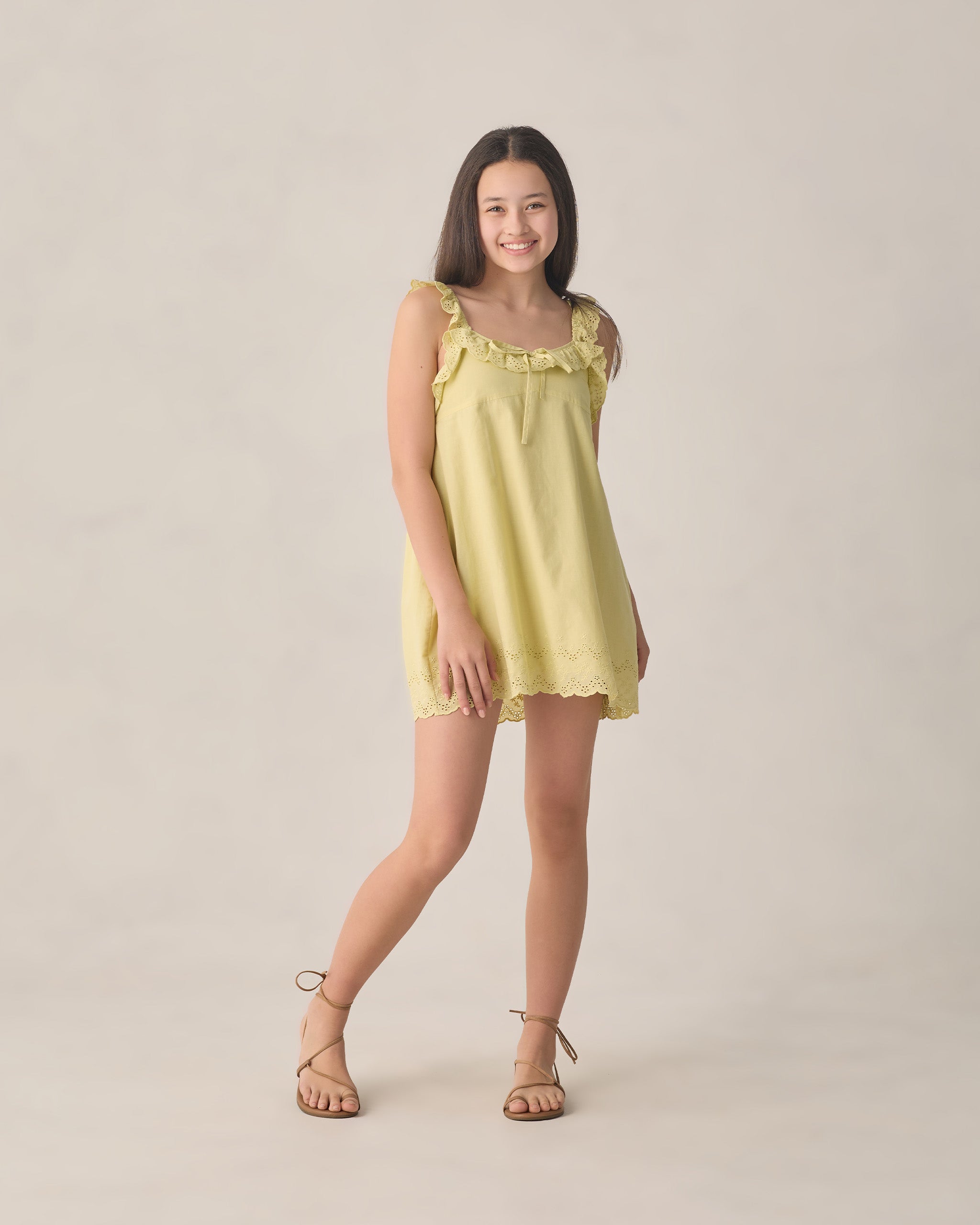 Teen Ida Mini Dress Citron - Rylee + Cru | Kids Clothes | Trendy Baby Clothes | Modern Infant Outfits |