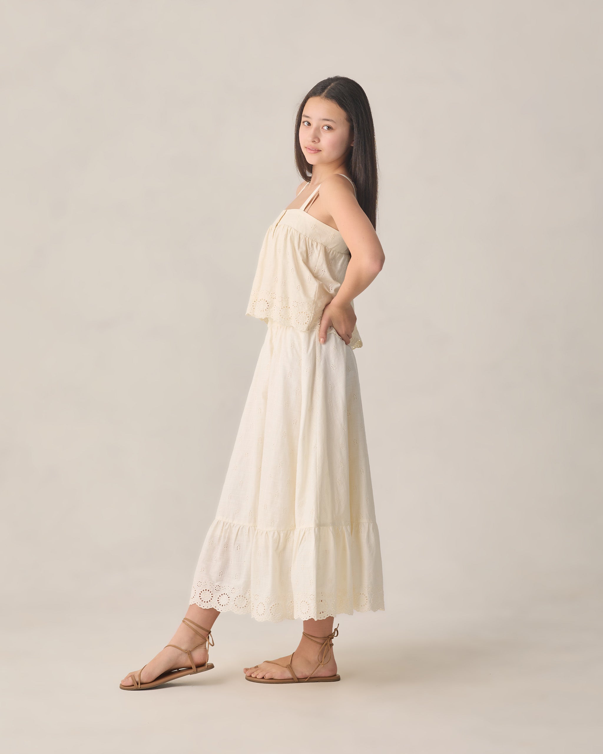 Teen Rose Maxi Skirt Ivory - Rylee + Cru | Kids Clothes | Trendy Baby Clothes | Modern Infant Outfits |