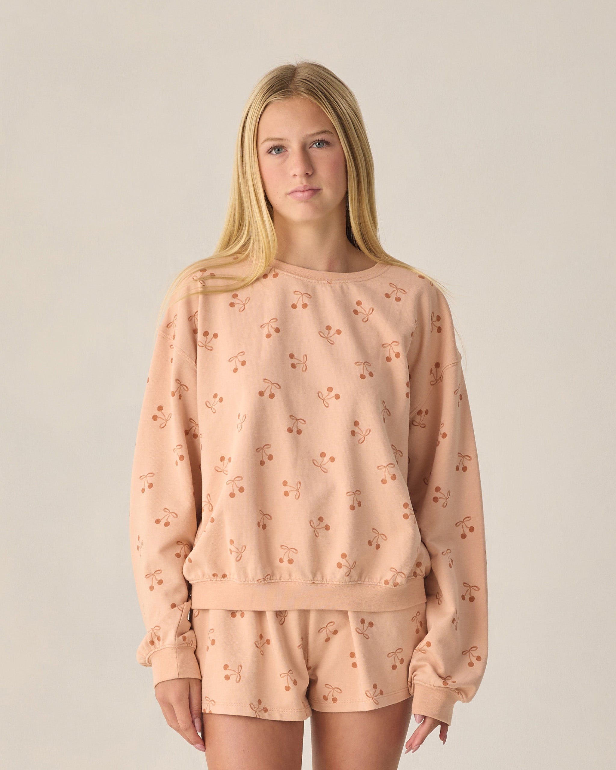 Teen Summer Terry Set Cherry Bows - Rylee + Cru | Kids Clothes | Trendy Baby Clothes | Modern Infant Outfits |