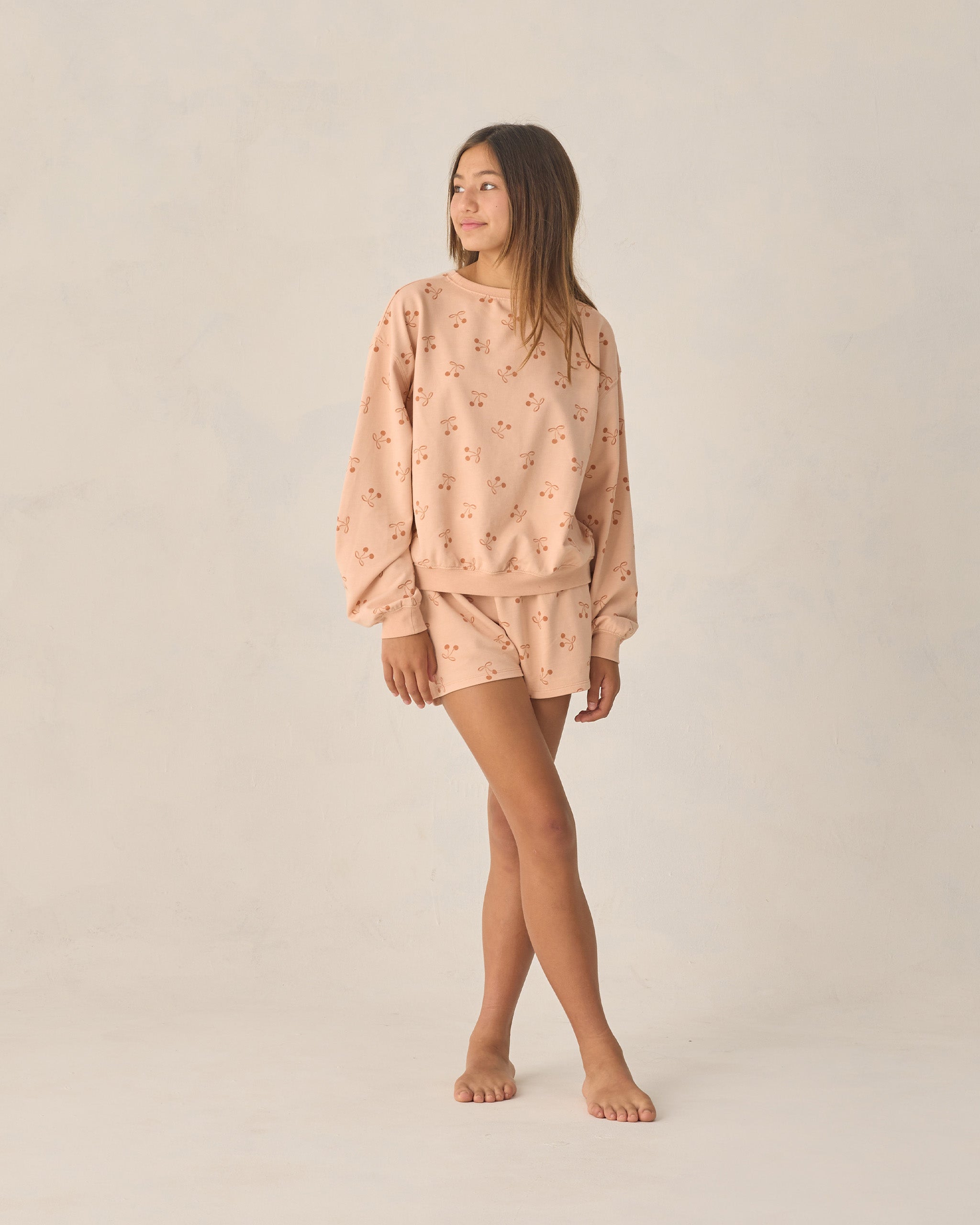 Teen Summer Terry Set Cherry Bows - Rylee + Cru | Kids Clothes | Trendy Baby Clothes | Modern Infant Outfits |