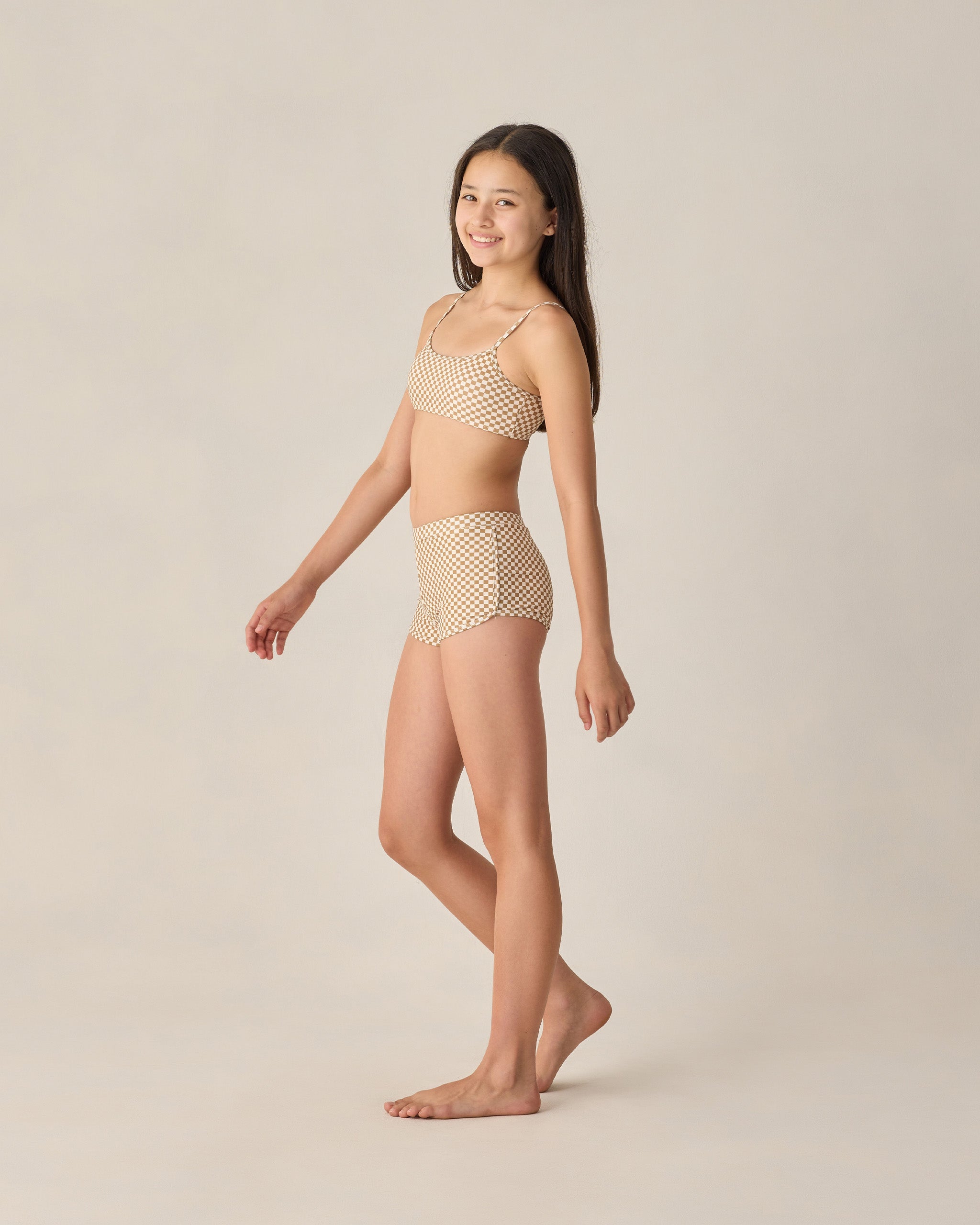 Teen Malia Bikini Set Ocre Check - Rylee + Cru | Kids Clothes | Trendy Baby Clothes | Modern Infant Outfits |