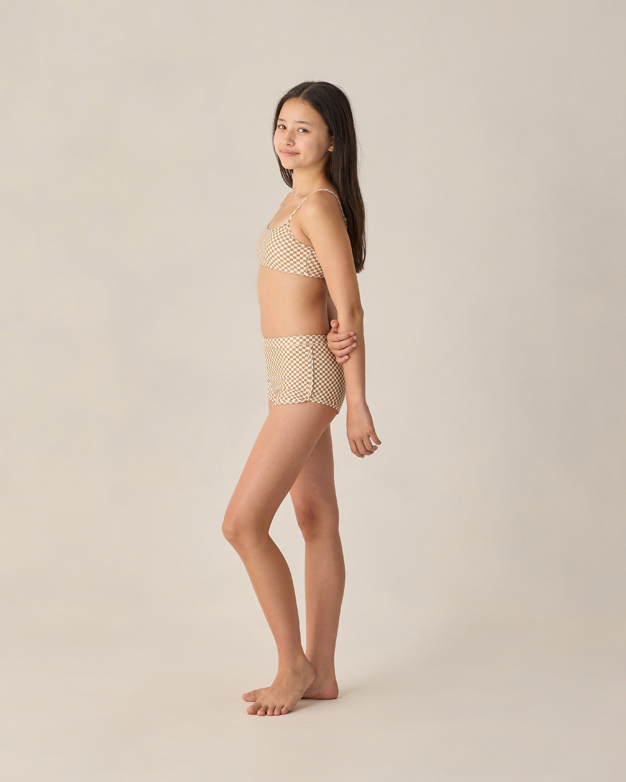 Teen Malia Bikini Set Ocre Check - Rylee + Cru | Kids Clothes | Trendy Baby Clothes | Modern Infant Outfits |