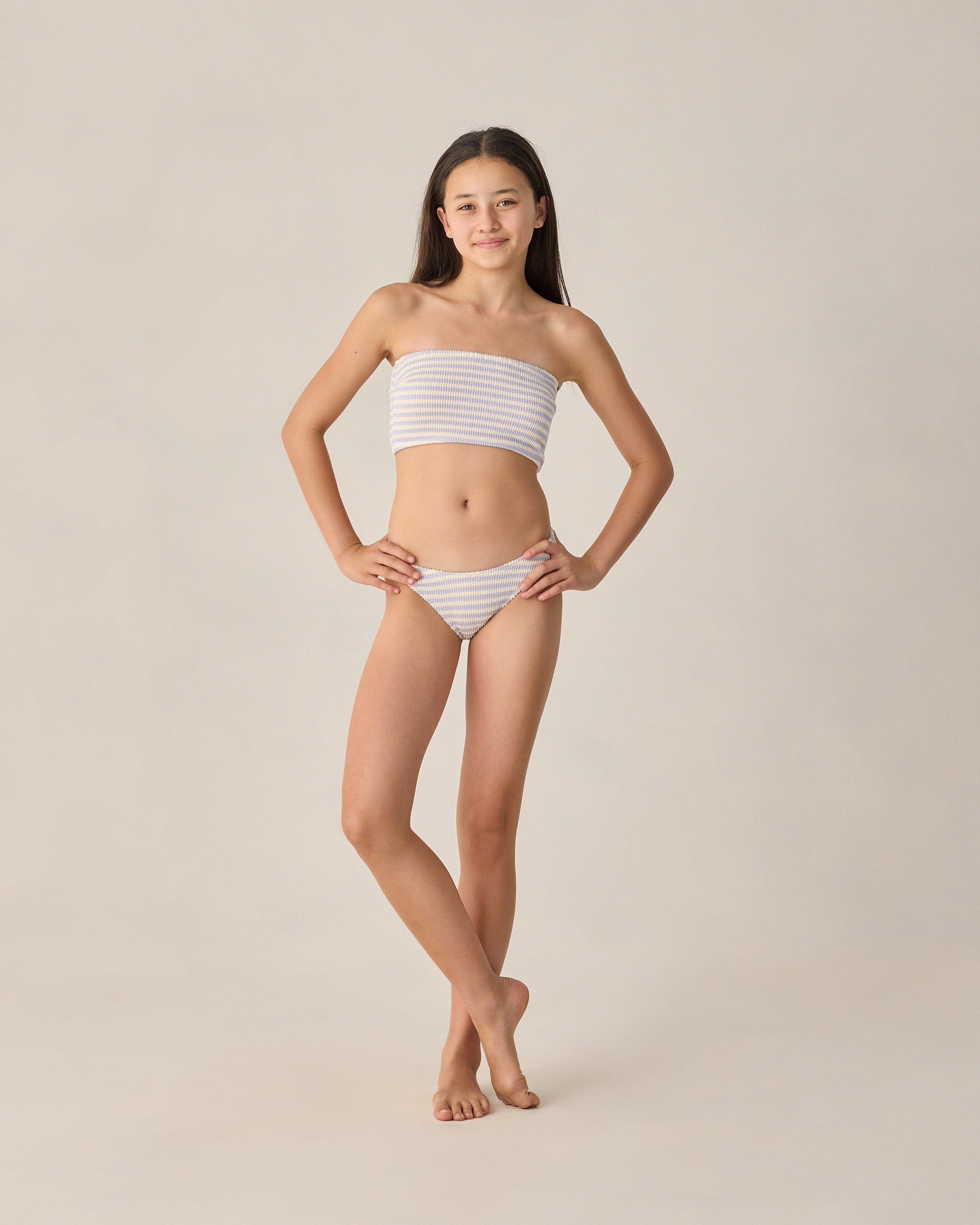 Teen Tube Top Bikini Periwinkle Stripe - Rylee + Cru | Kids Clothes | Trendy Baby Clothes | Modern Infant Outfits |