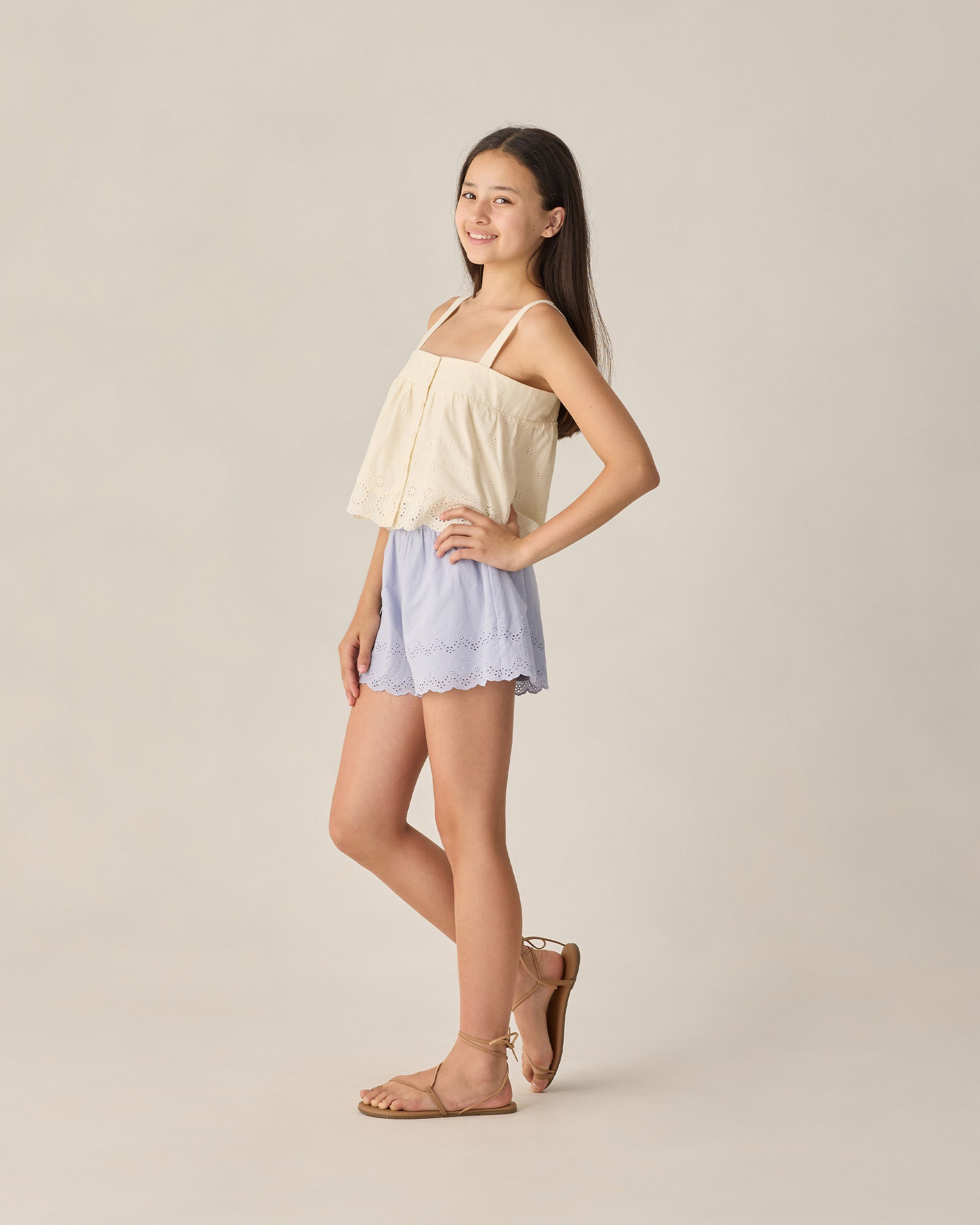 Teen Eyelet Swing Top Ivory - Rylee + Cru | Kids Clothes | Trendy Baby Clothes | Modern Infant Outfits |