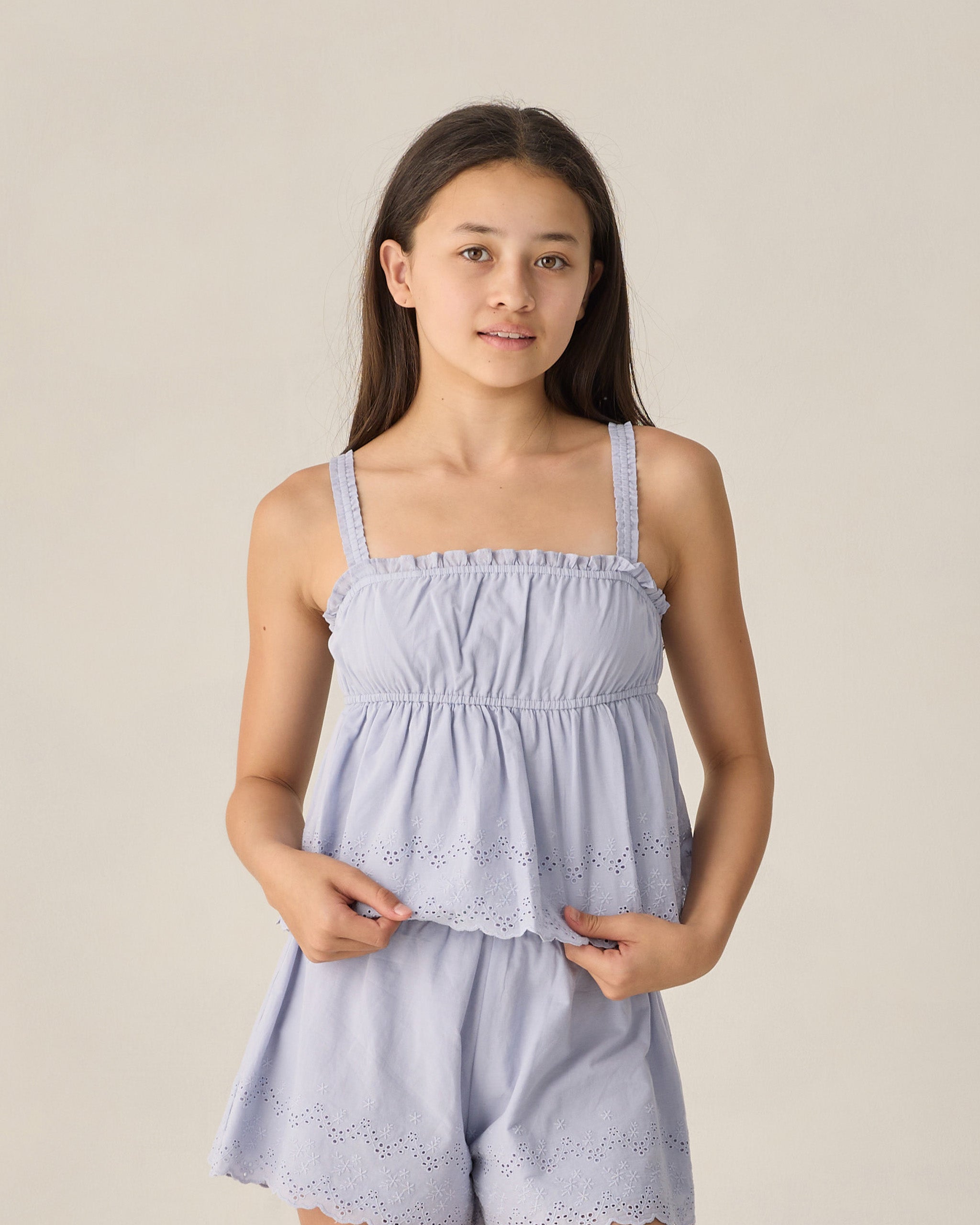 Teen Eyelet Tank Blouse Periwinkle - Rylee + Cru | Kids Clothes | Trendy Baby Clothes | Modern Infant Outfits |