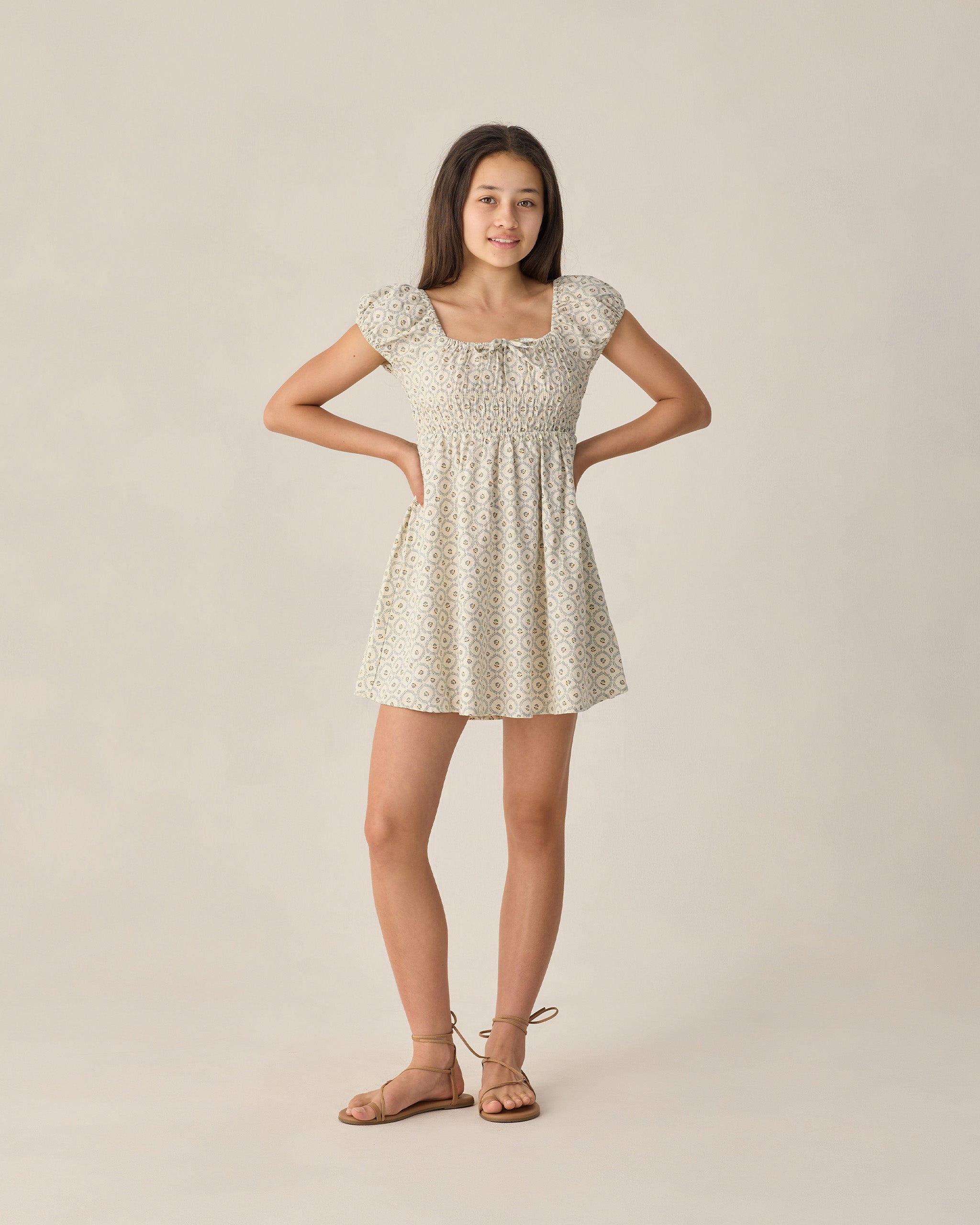 Teen Joya Dress Green Fleur - Rylee + Cru | Kids Clothes | Trendy Baby Clothes | Modern Infant Outfits |