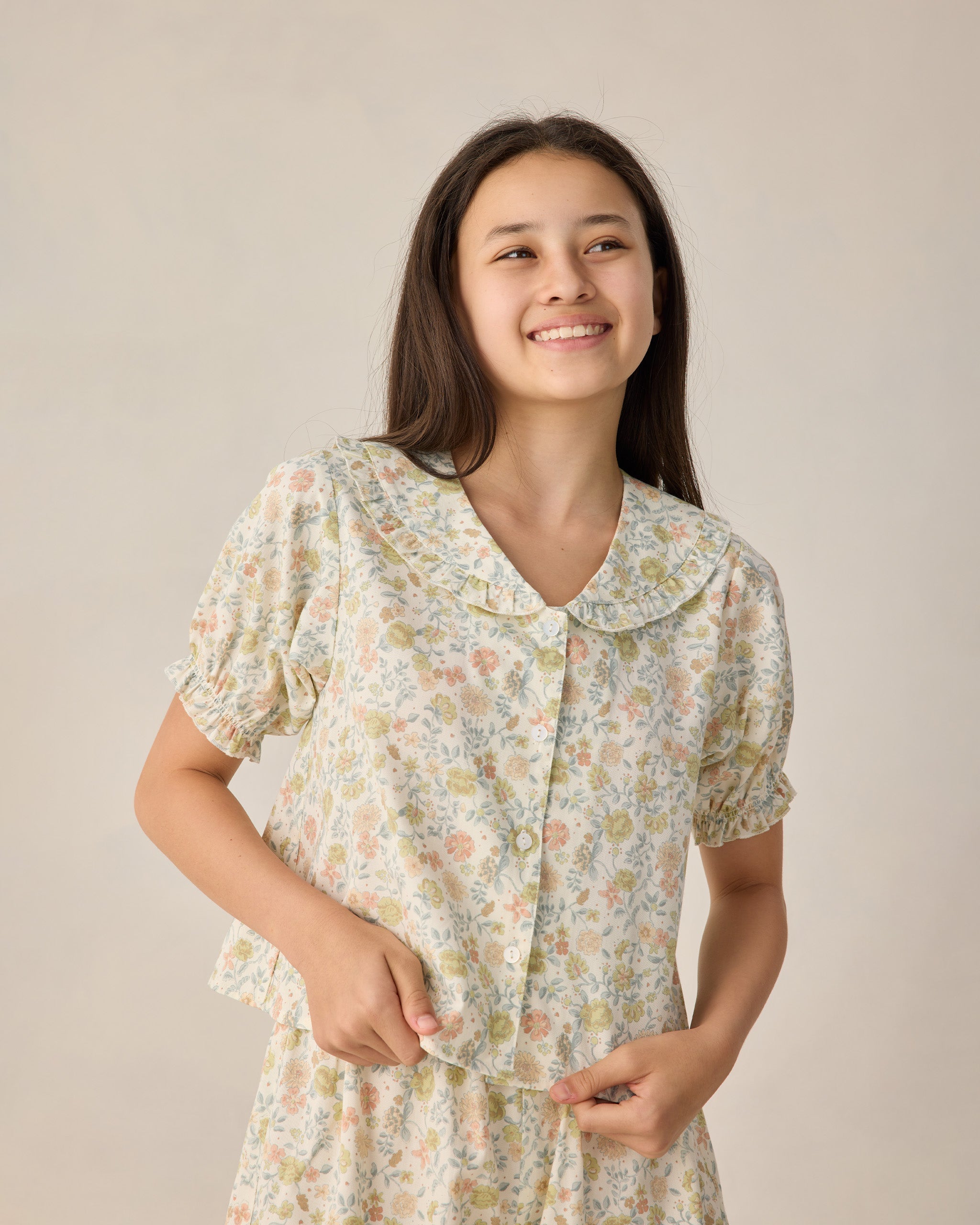 Teen Delilah Pajama Set Citron Bloom - Rylee + Cru | Kids Clothes | Trendy Baby Clothes | Modern Infant Outfits |