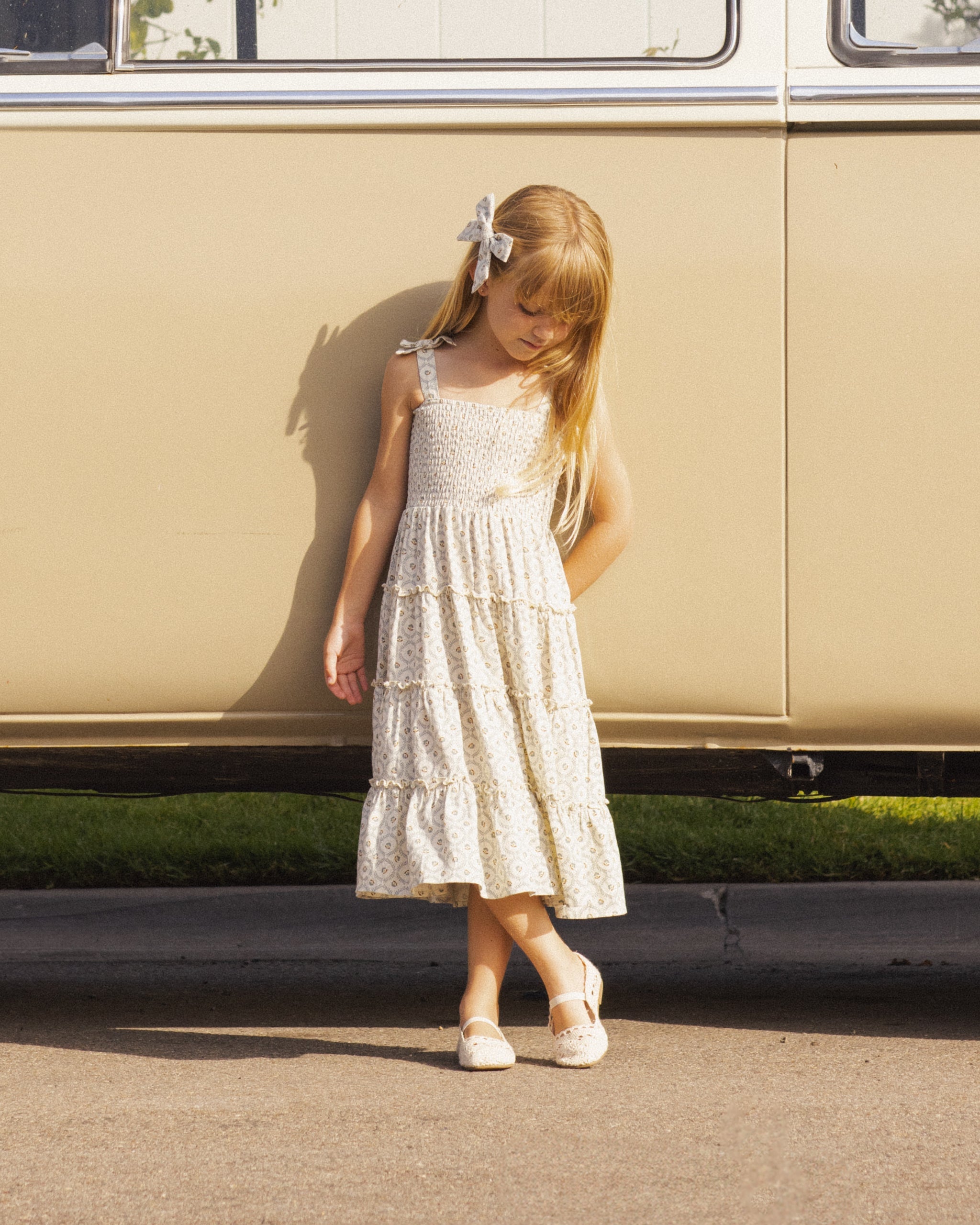 Taylor Dress Green Fleur - Rylee + Cru | Kids Clothes | Trendy Baby Clothes | Modern Infant Outfits |