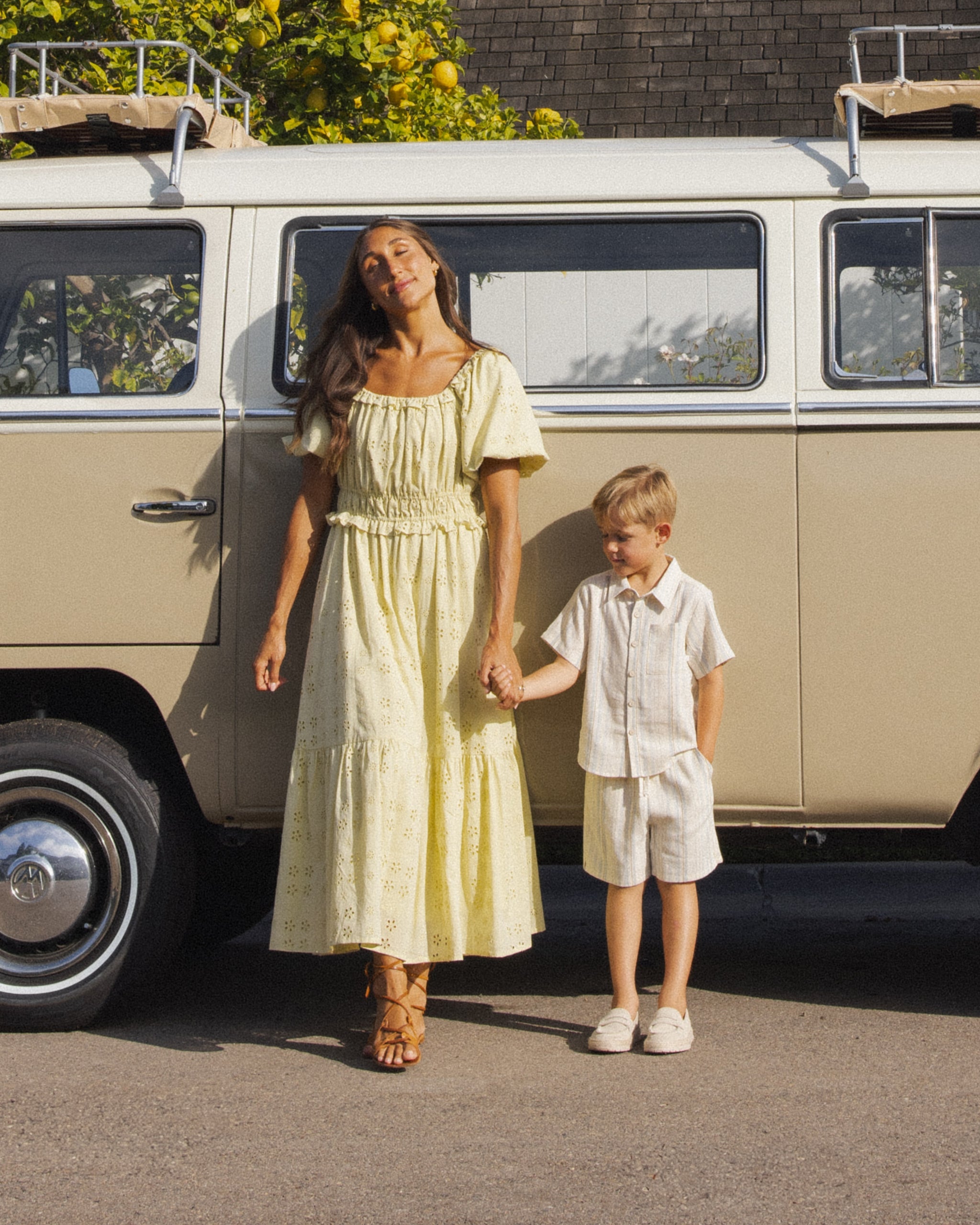 Collared Short Sleeve Shirt Sea Stripe - Rylee + Cru | Kids Clothes | Trendy Baby Clothes | Modern Infant Outfits |