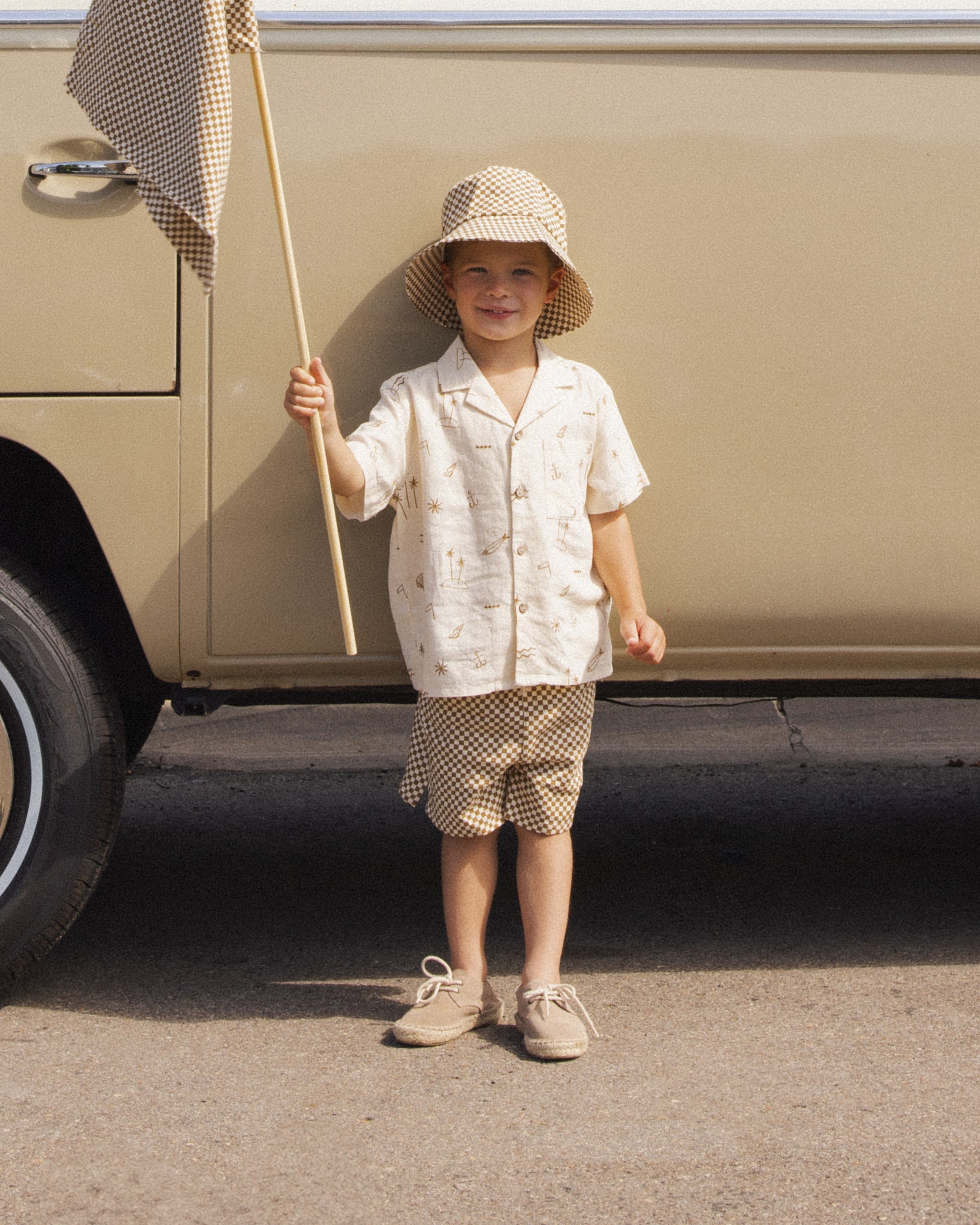 Lapel Collar Shirt Coastal - Rylee + Cru | Kids Clothes | Trendy Baby Clothes | Modern Infant Outfits |