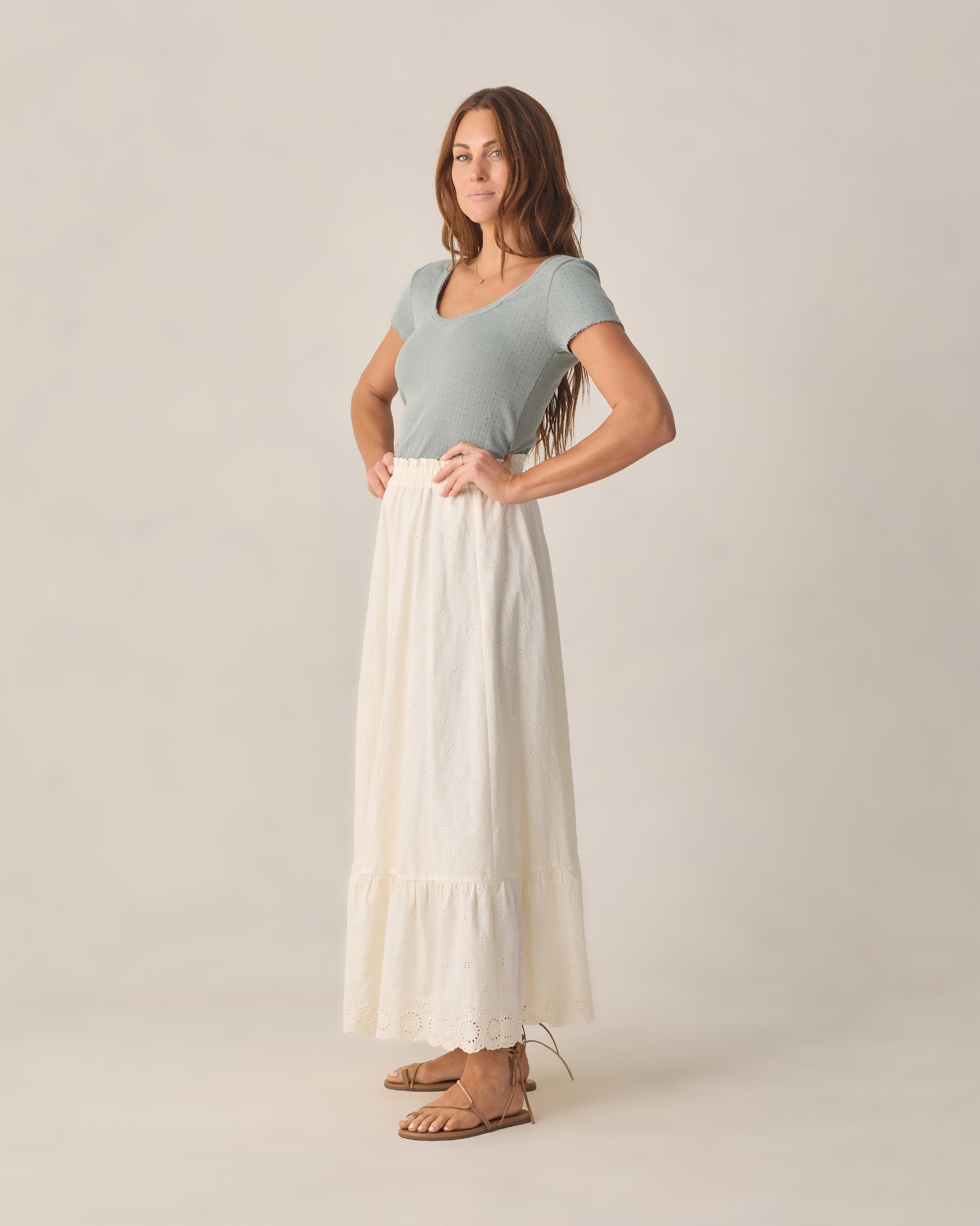 Women's Rose Maxi Skirt Ivory - Rylee + Cru | Kids Clothes | Trendy Baby Clothes | Modern Infant Outfits |