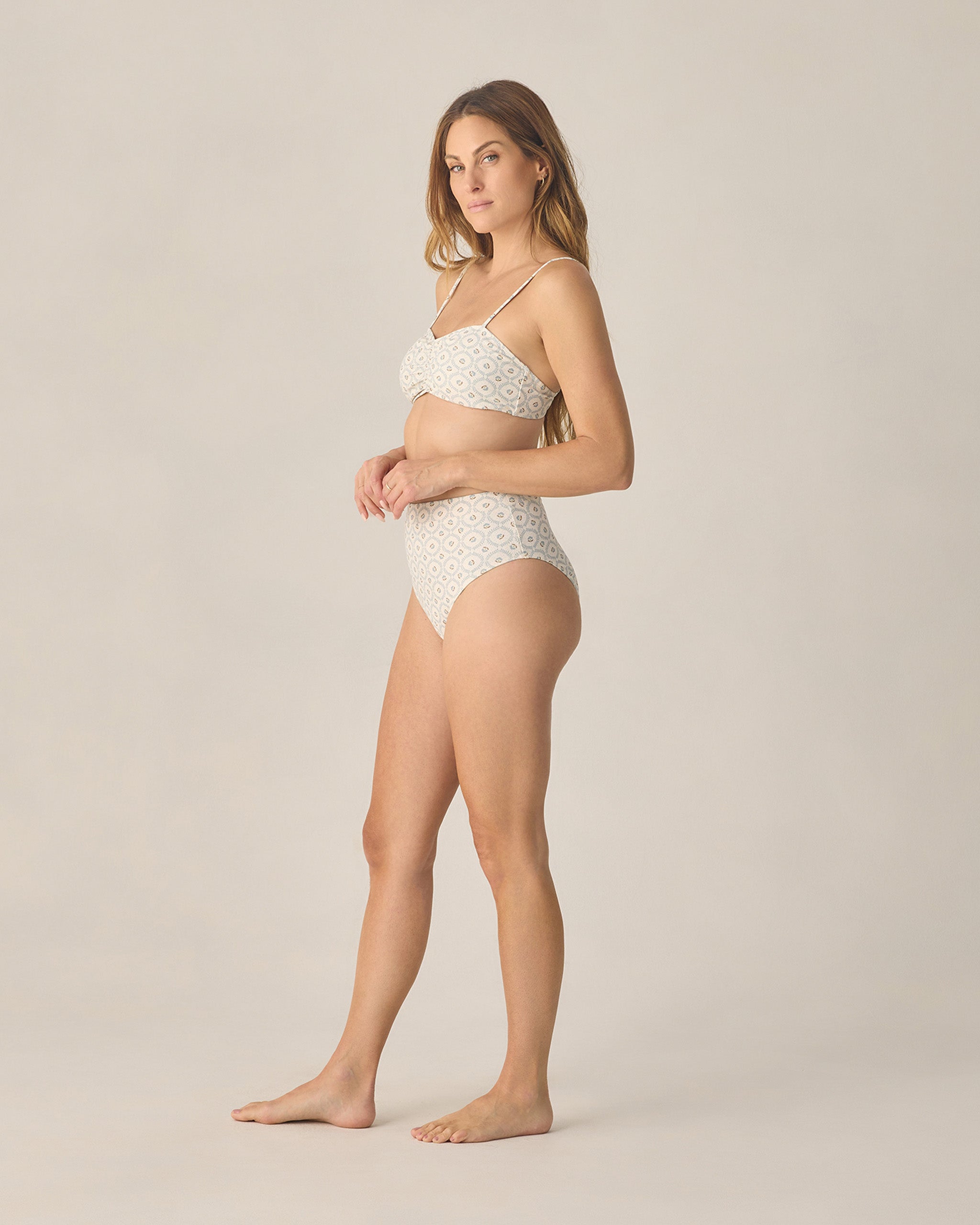 Women's Banded High Cut Bikini Bottom Green Fleur - Rylee + Cru | Kids Clothes | Trendy Baby Clothes | Modern Infant Outfits |