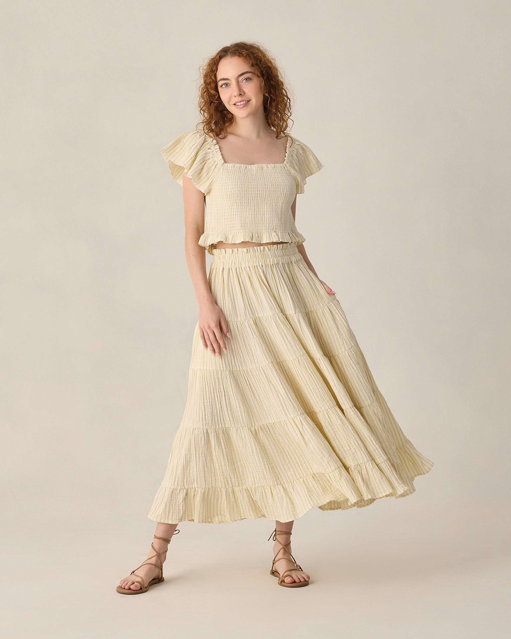 Women's Zayla Top Citron Stripe - Rylee + Cru | Kids Clothes | Trendy Baby Clothes | Modern Infant Outfits |