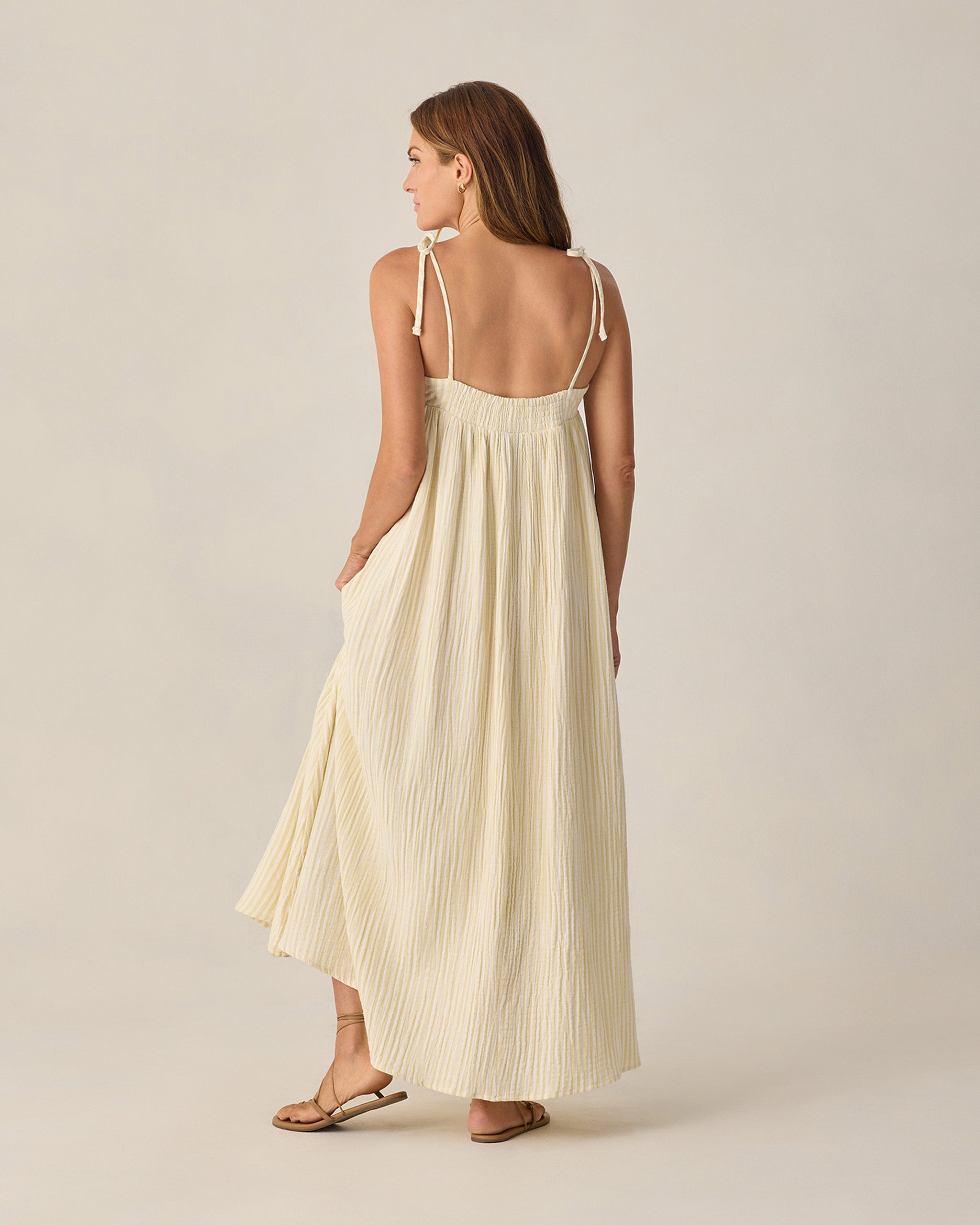 Women's Malea Dress Citron Stripe - Rylee + Cru | Kids Clothes | Trendy Baby Clothes | Modern Infant Outfits |