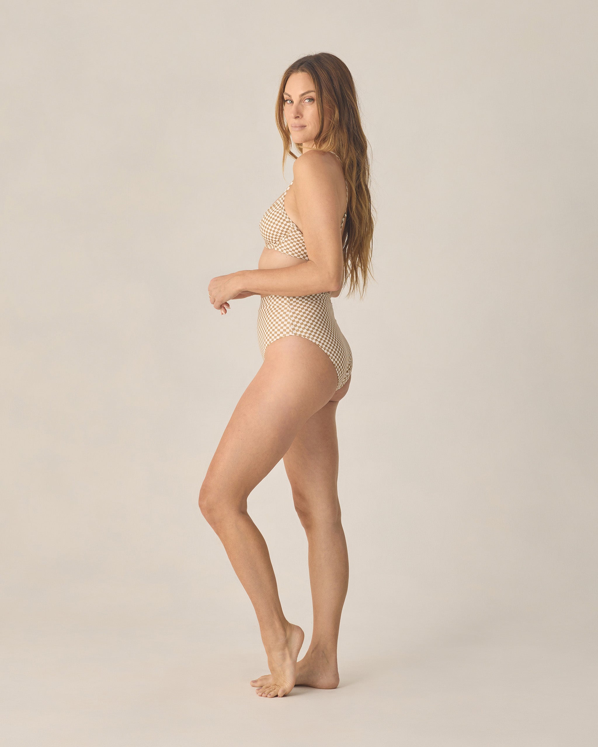 Women's Underwire Bikini Top Ocre Check - Rylee + Cru | Kids Clothes | Trendy Baby Clothes | Modern Infant Outfits |