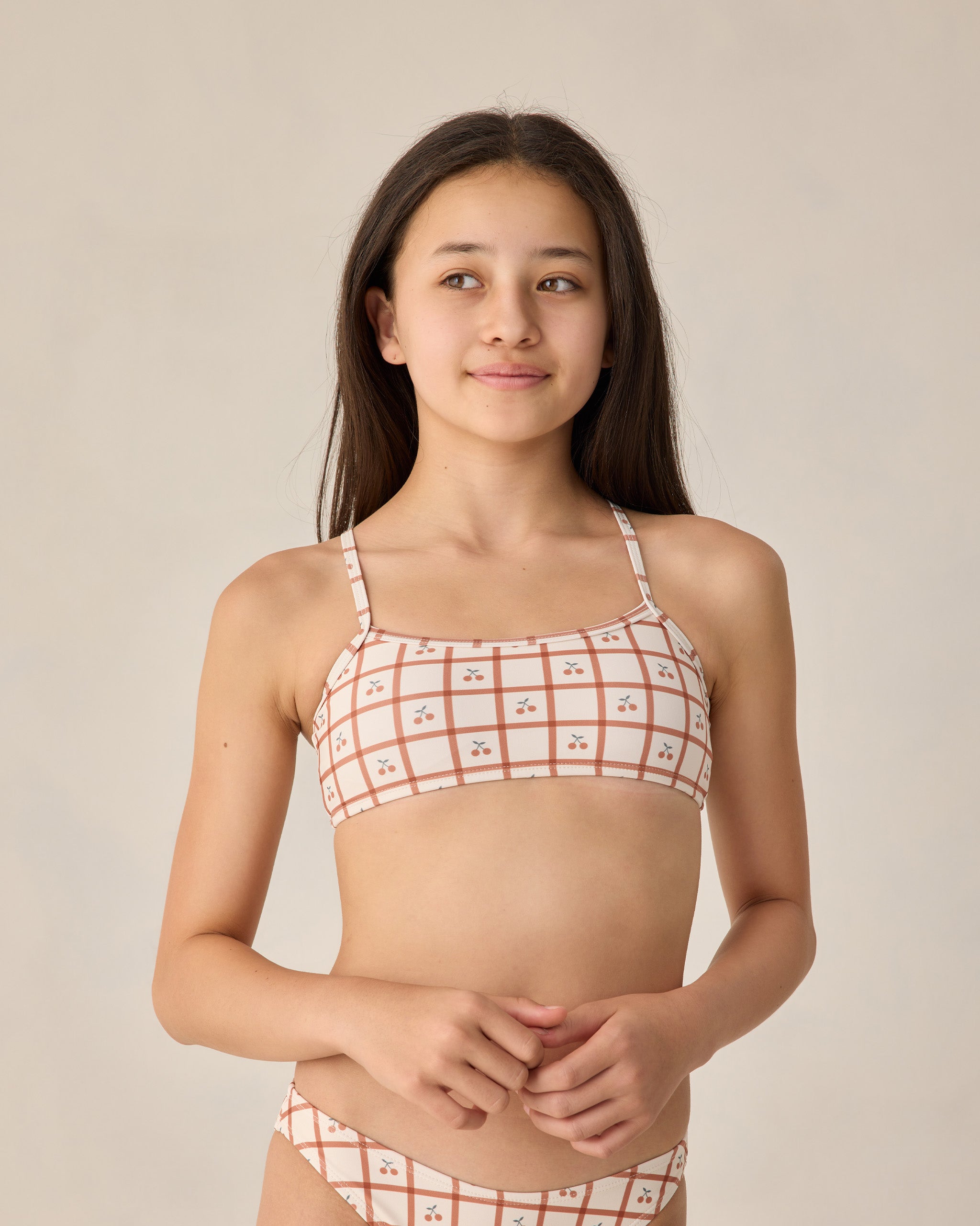 Teen Rashguard Bikini Set Cherry Check - Rylee + Cru | Kids Clothes | Trendy Baby Clothes | Modern Infant Outfits |