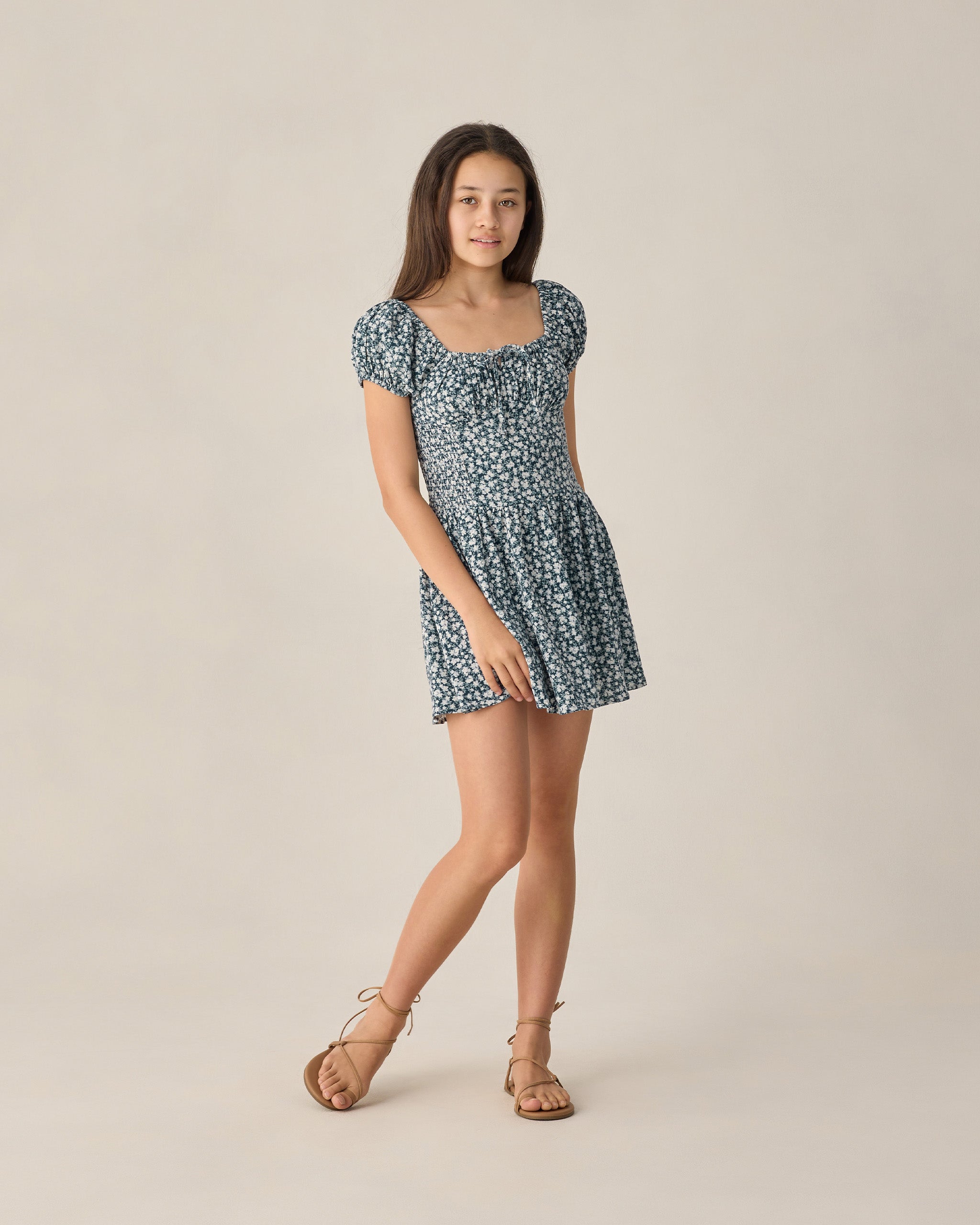 Teen Alex Dress Navy Floral - Rylee + Cru | Kids Clothes | Trendy Baby Clothes | Modern Infant Outfits |