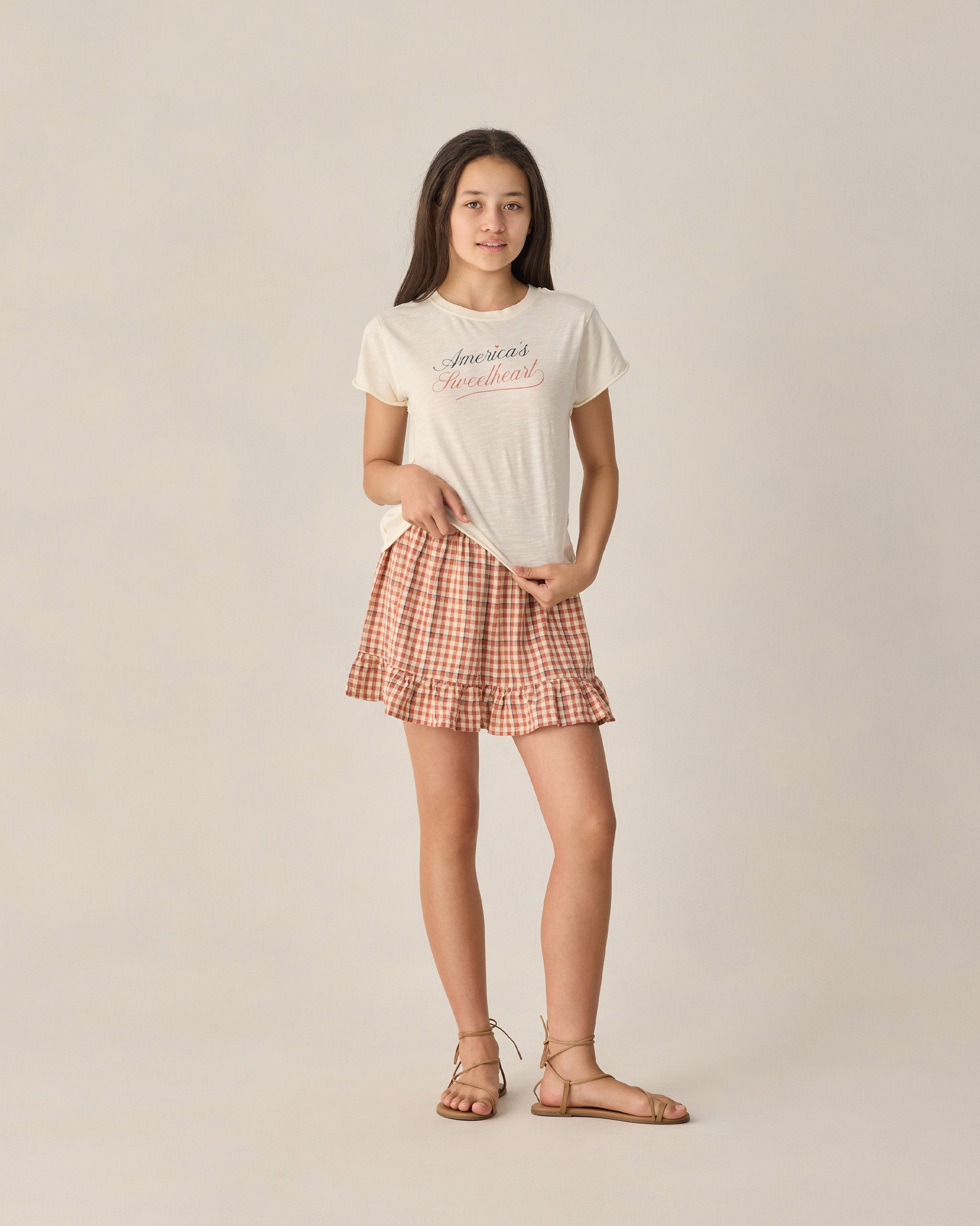 Teen Jess Mini Skirt Poppy Gingham - Rylee + Cru | Kids Clothes | Trendy Baby Clothes | Modern Infant Outfits |