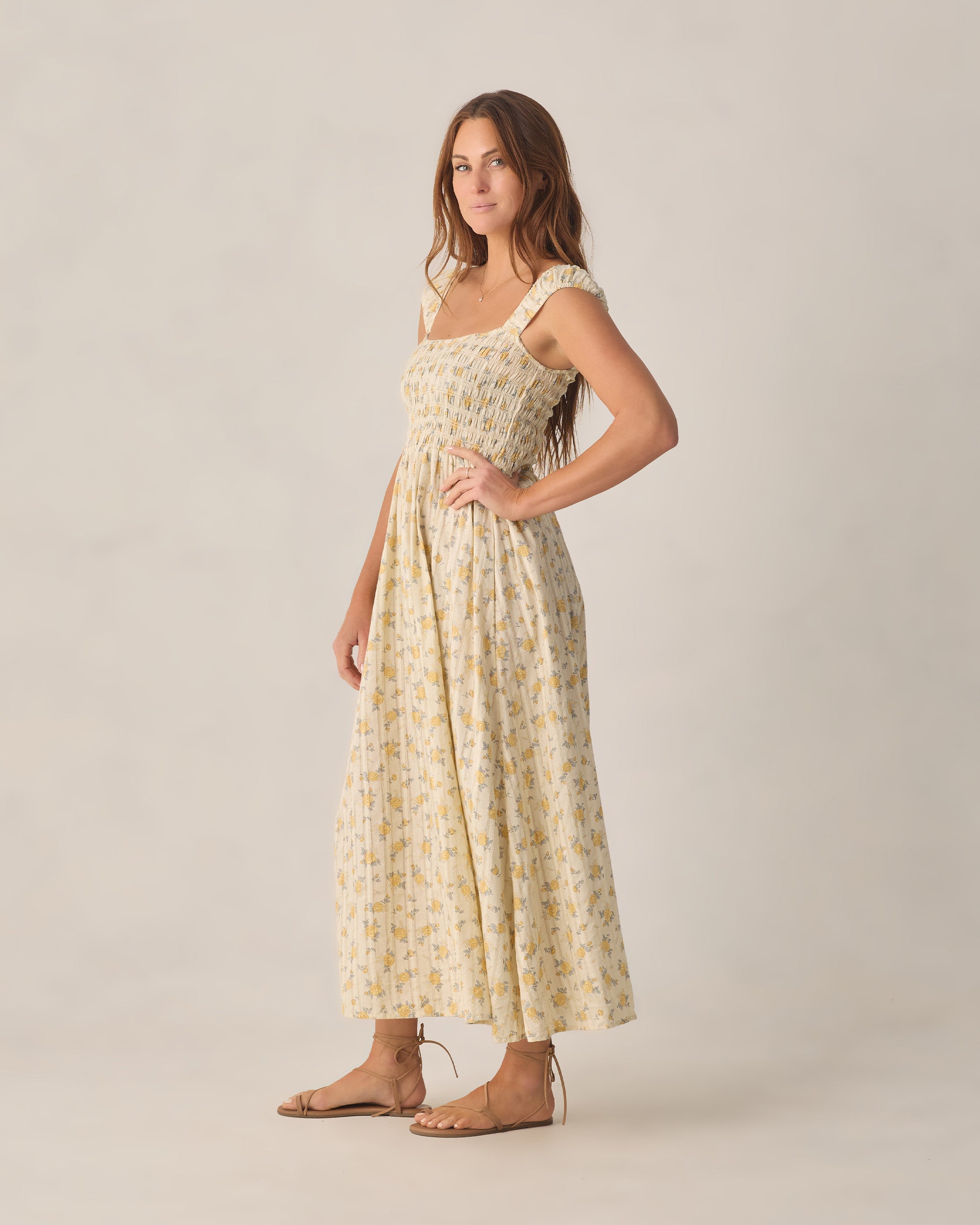 Women's Ivy Dress Lemon Ditsy Flower - Rylee + Cru | Kids Clothes | Trendy Baby Clothes | Modern Infant Outfits |