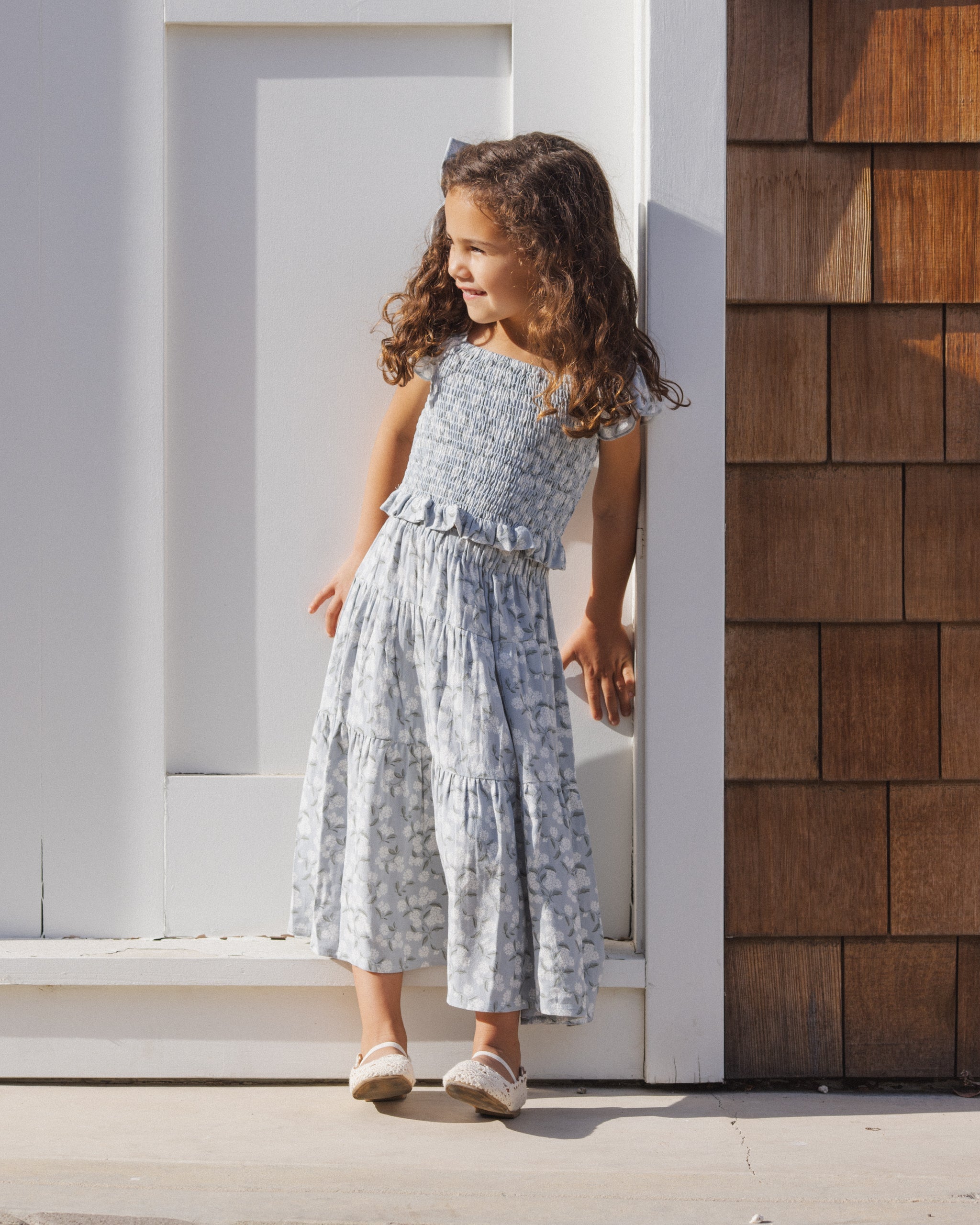 Tiered Midi Skirt Hydrangea - Rylee + Cru | Kids Clothes | Trendy Baby Clothes | Modern Infant Outfits |