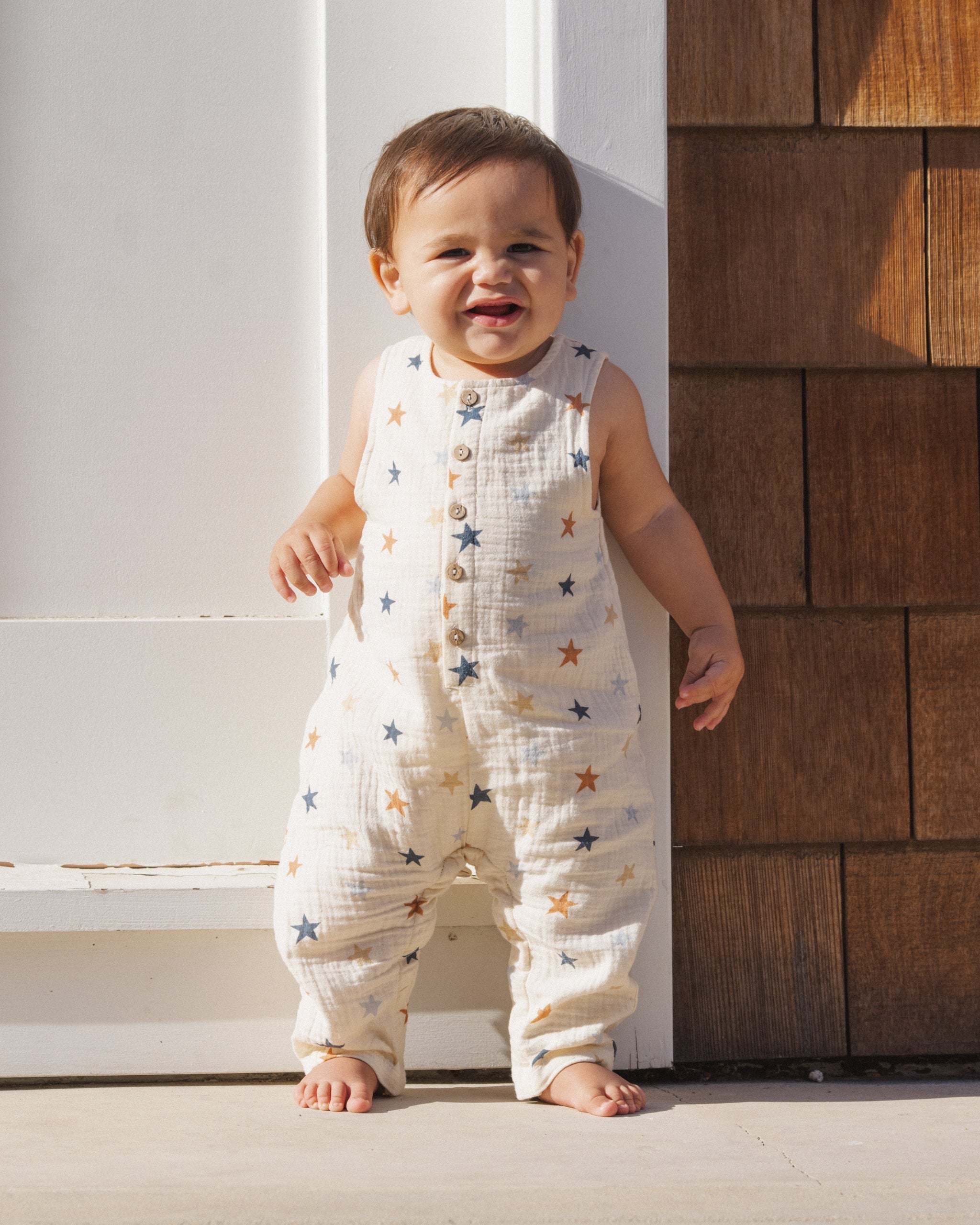 Button Jumpsuit Stars - Rylee + Cru | Kids Clothes | Trendy Baby Clothes | Modern Infant Outfits |