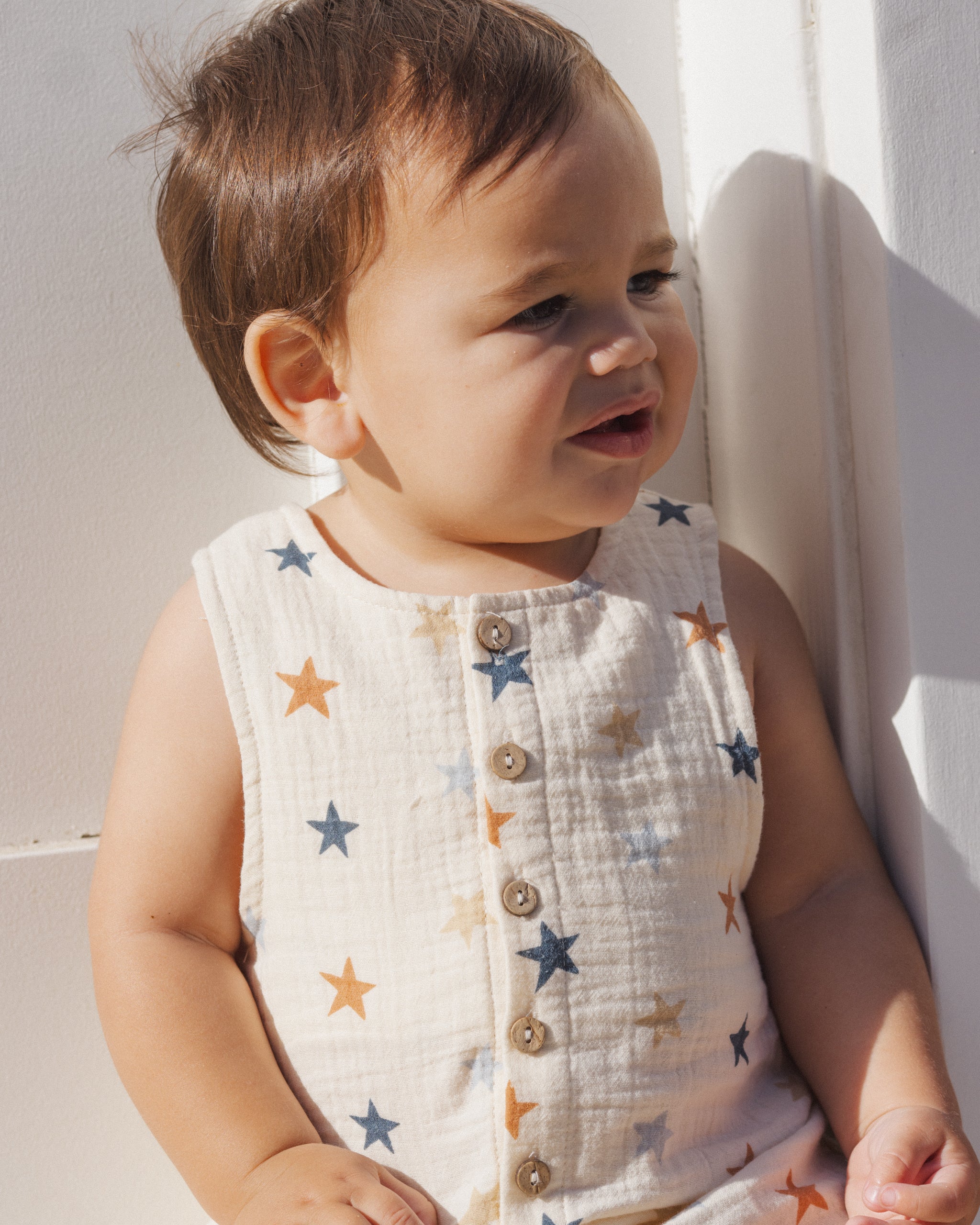 Button Jumpsuit Stars - Rylee + Cru | Kids Clothes | Trendy Baby Clothes | Modern Infant Outfits |