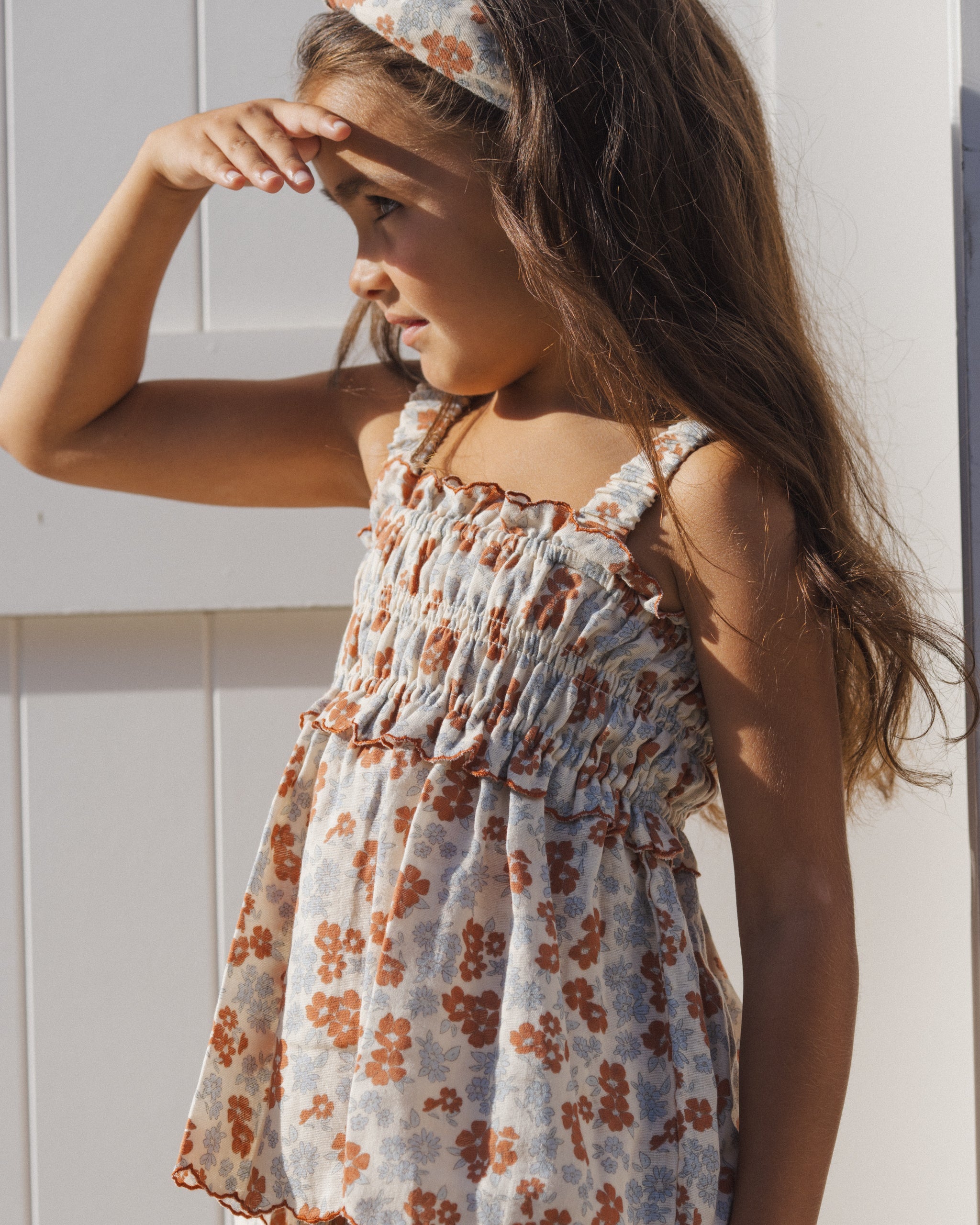 Smocked Tank Americana Floral - Rylee + Cru | Kids Clothes | Trendy Baby Clothes | Modern Infant Outfits |