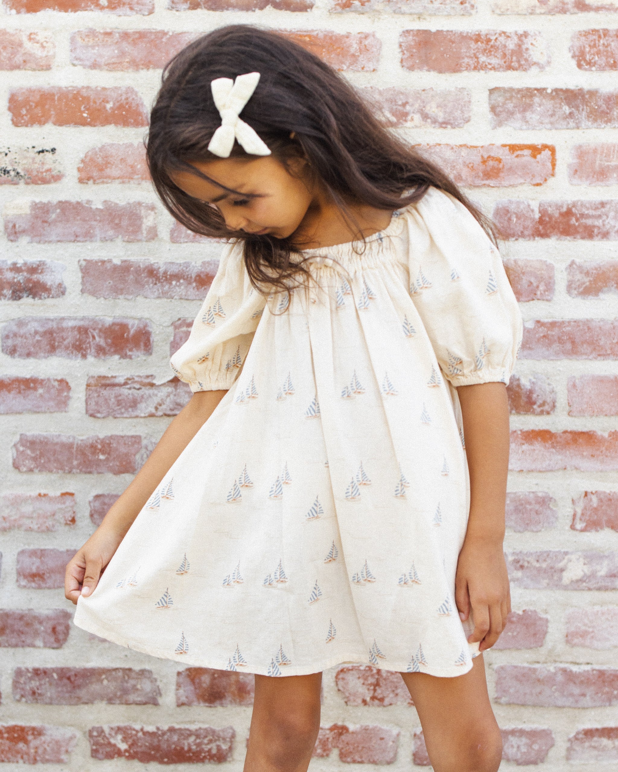 Sabrina Mini Dress Sail - Rylee + Cru | Kids Clothes | Trendy Baby Clothes | Modern Infant Outfits |