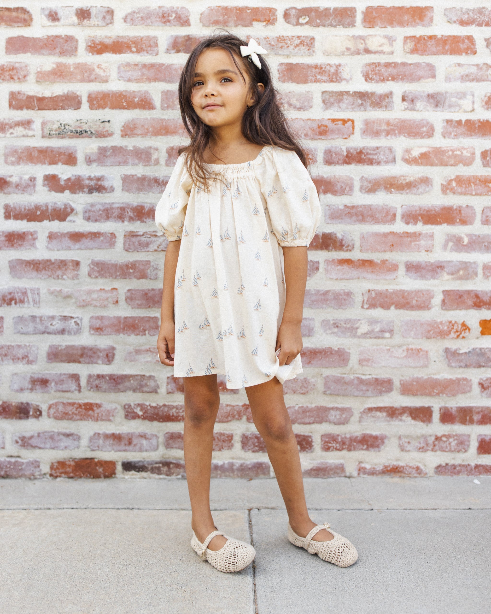 Sabrina Mini Dress Sail - Rylee + Cru | Kids Clothes | Trendy Baby Clothes | Modern Infant Outfits |