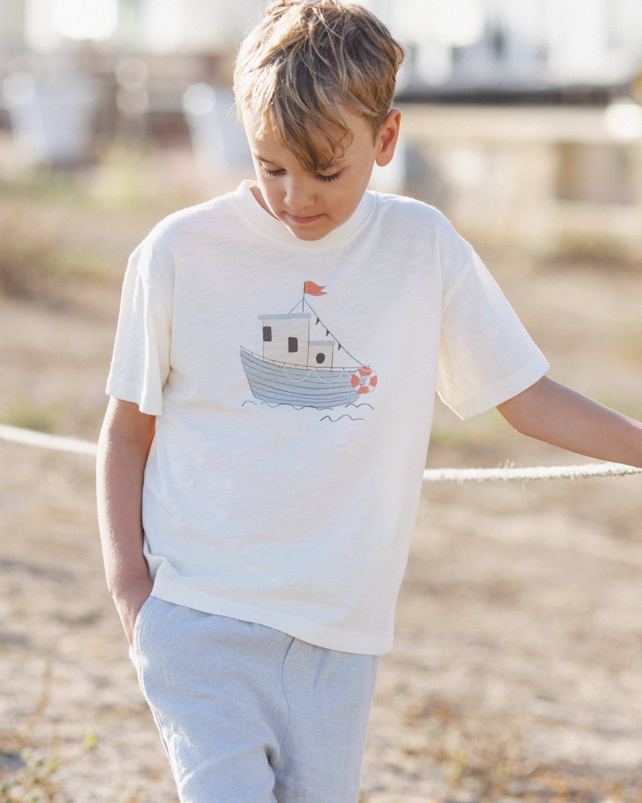 Perry Short Heathered Light Blue - Rylee + Cru | Kids Clothes | Trendy Baby Clothes | Modern Infant Outfits |