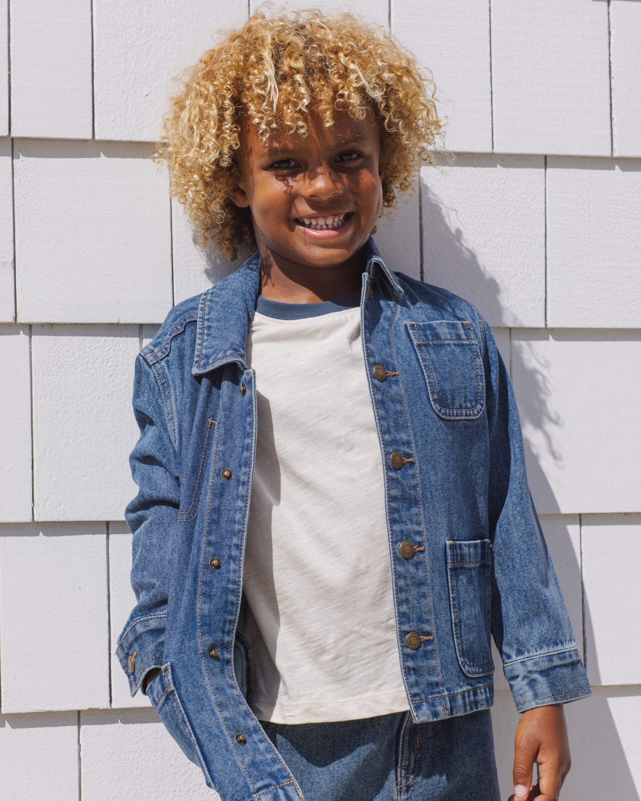 Denim Chore Coat Navy - Rylee + Cru | Kids Clothes | Trendy Baby Clothes | Modern Infant Outfits |