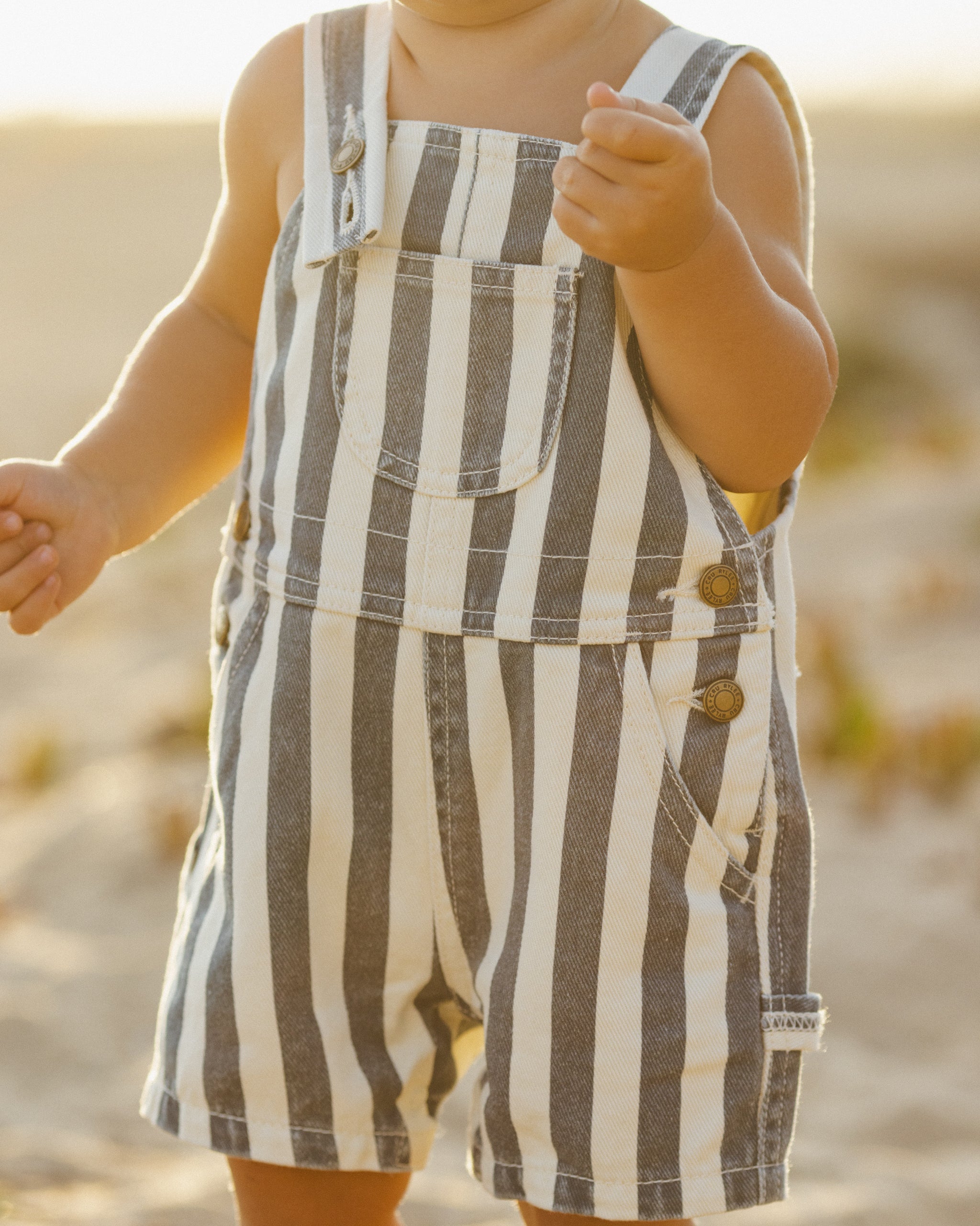 Denim Shortall Navy Stripe - Rylee + Cru | Kids Clothes | Trendy Baby Clothes | Modern Infant Outfits |