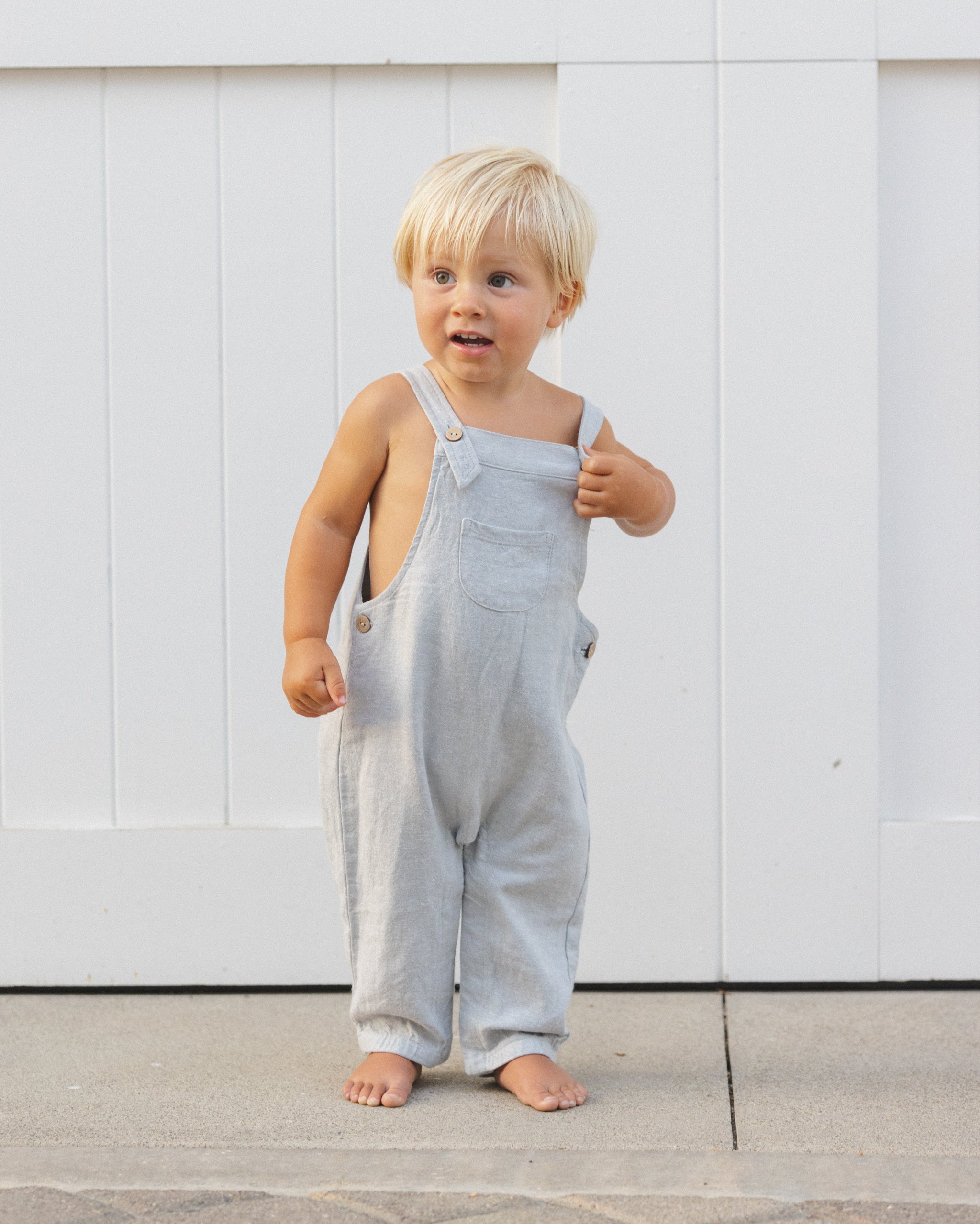 Baby Overall Heathered Light Blue - Rylee + Cru | Kids Clothes | Trendy Baby Clothes | Modern Infant Outfits |