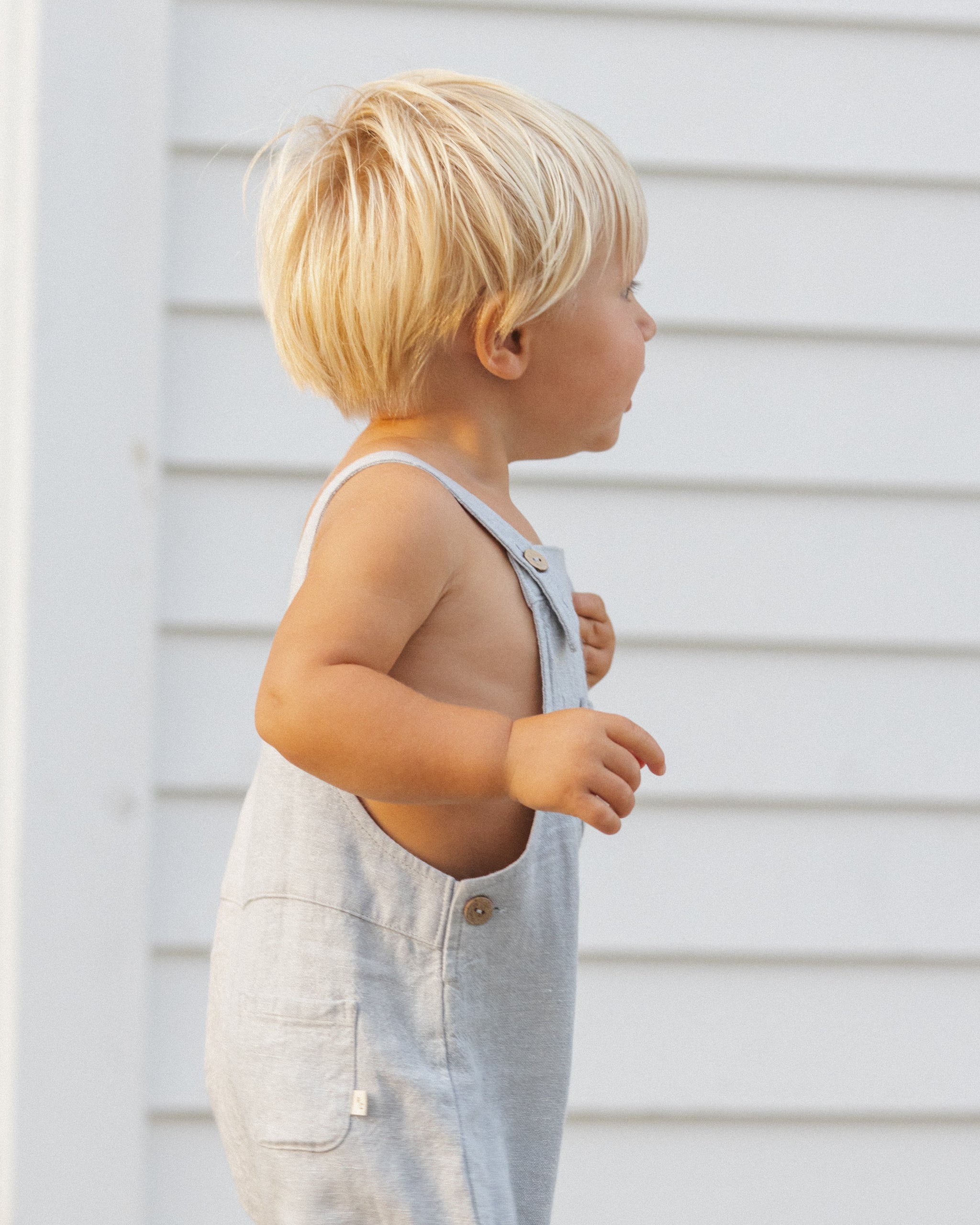 Baby Overall Heathered Light Blue - Rylee + Cru | Kids Clothes | Trendy Baby Clothes | Modern Infant Outfits |