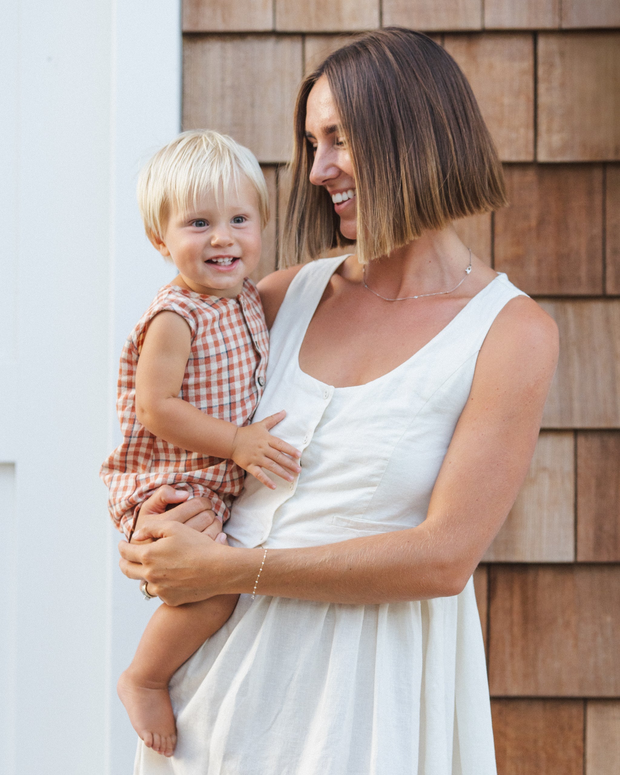 Maverick Romper Poppy Gingham - Rylee + Cru | Kids Clothes | Trendy Baby Clothes | Modern Infant Outfits |