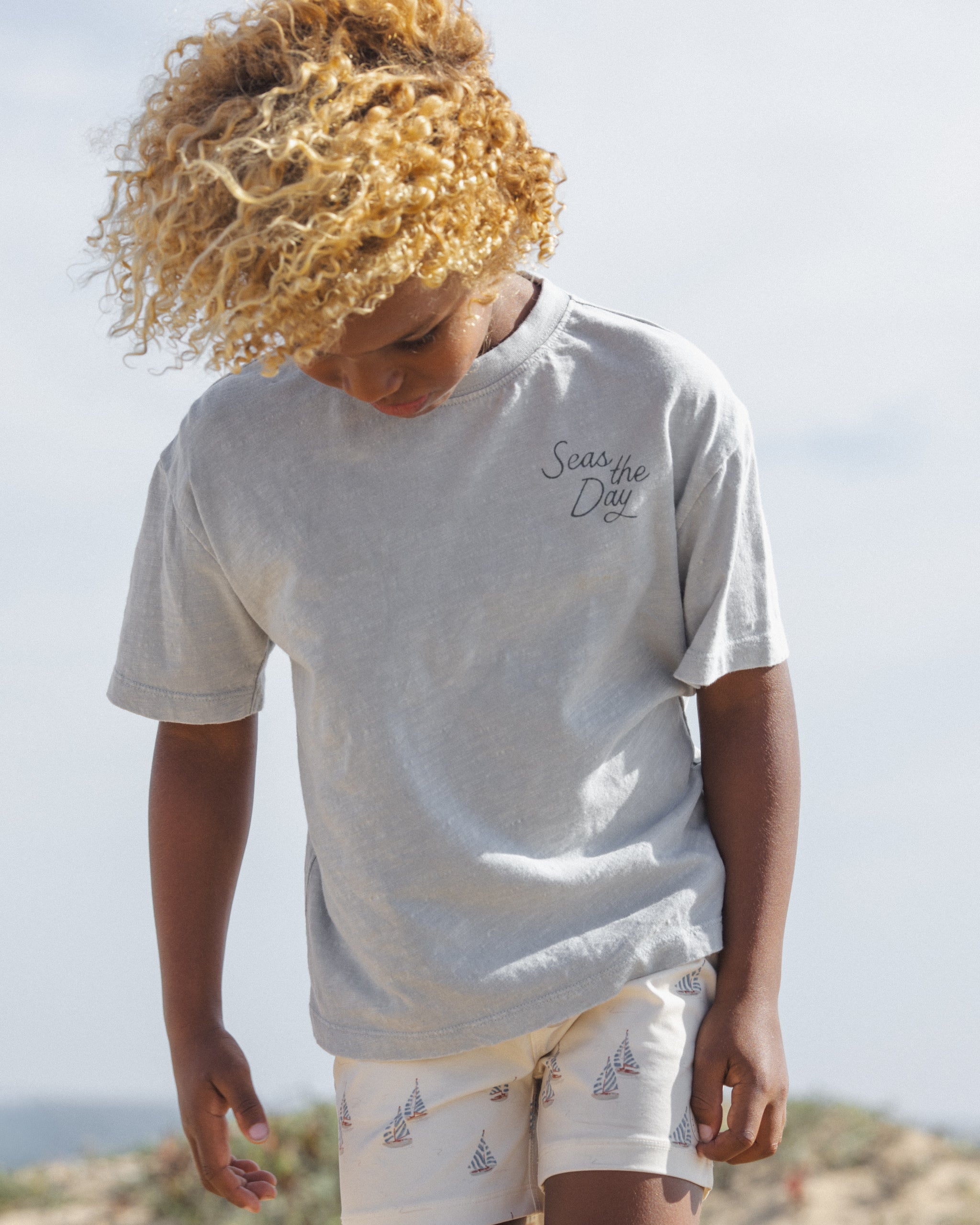 Relaxed Tee Seas The Day - Rylee + Cru | Kids Clothes | Trendy Baby Clothes | Modern Infant Outfits |