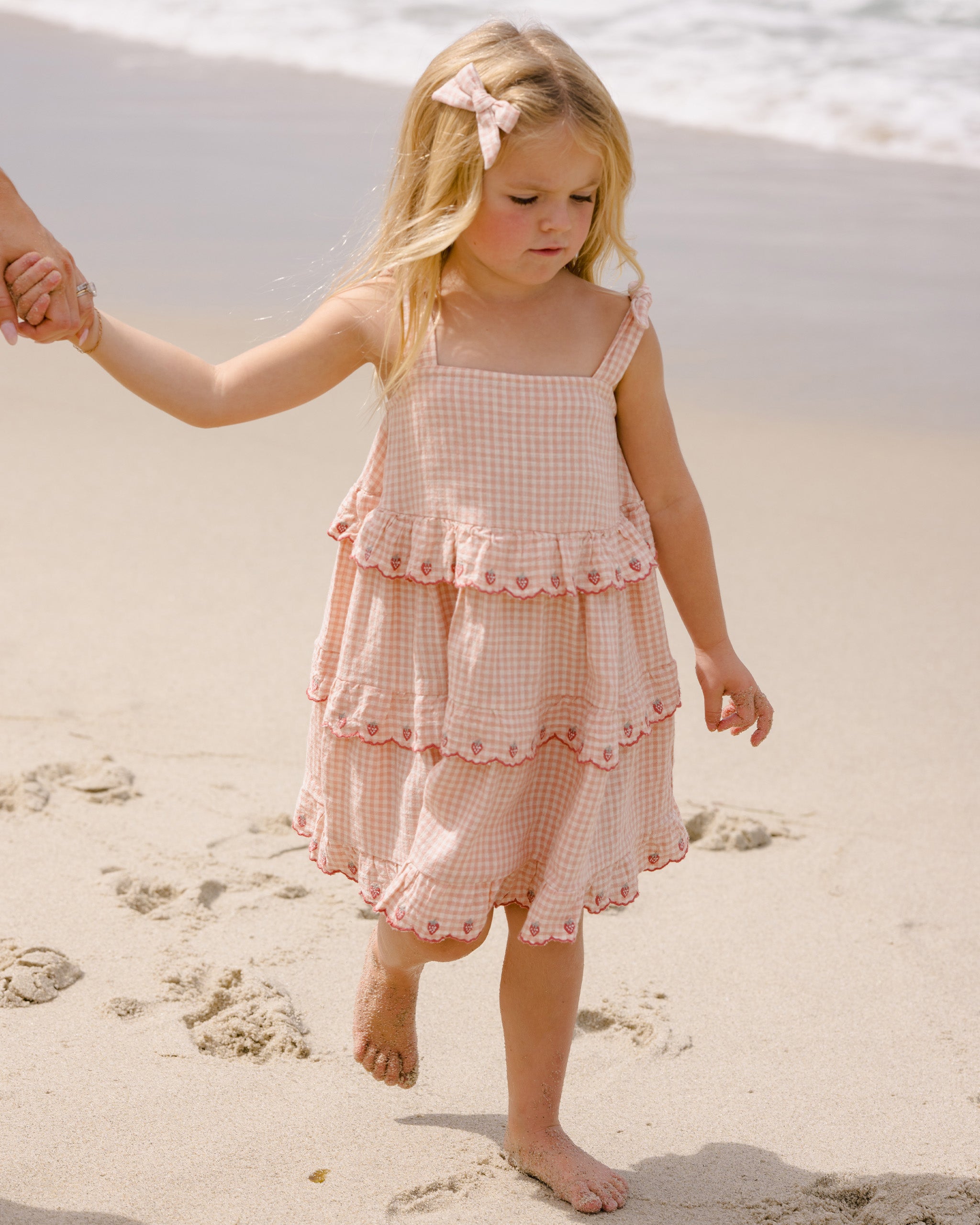 Ruffled Swing Dress Petal Gingham - Rylee + Cru | Kids Clothes | Trendy Baby Clothes | Modern Infant Outfits |