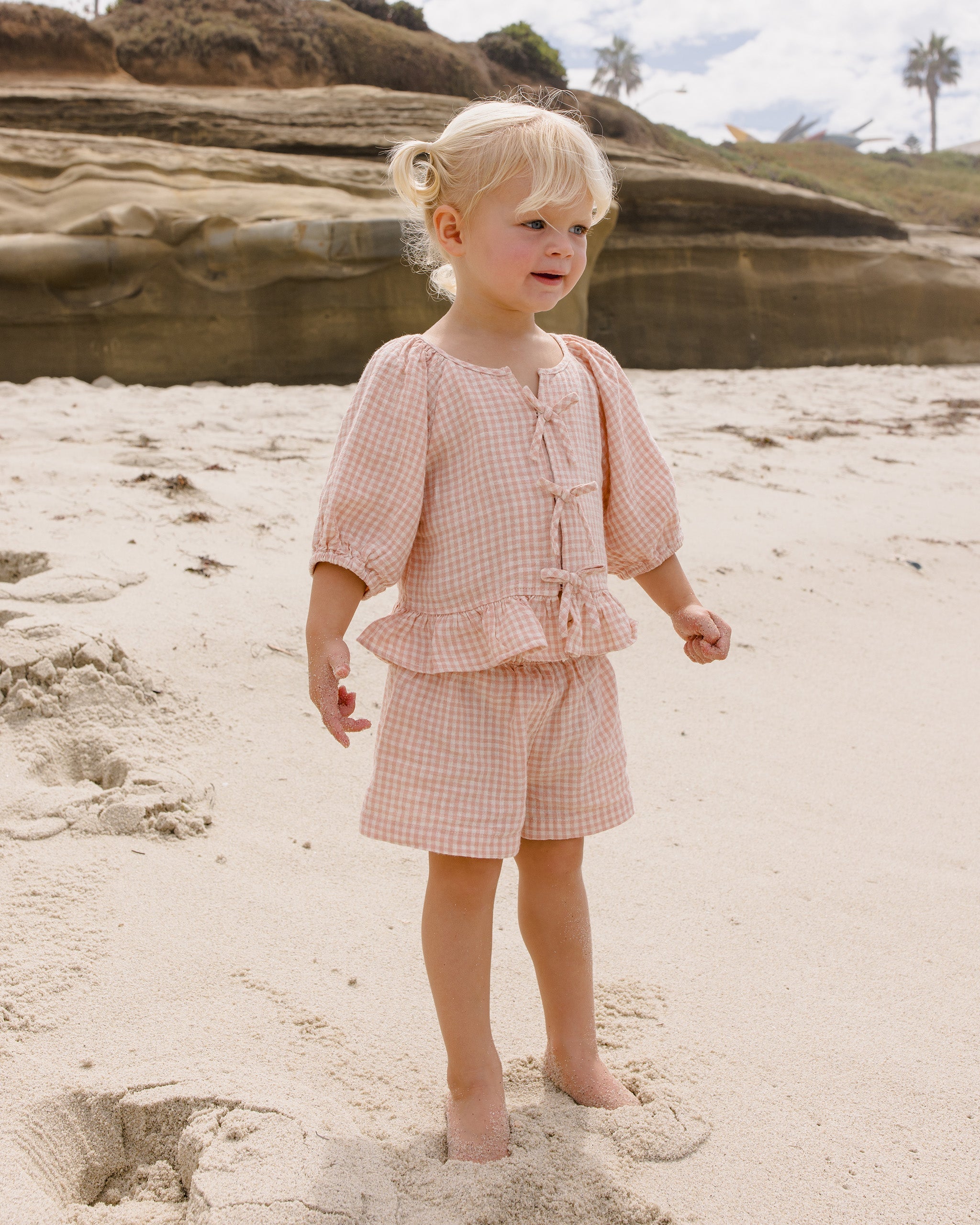 Juniper Set Petal Gingham - Rylee + Cru | Kids Clothes | Trendy Baby Clothes | Modern Infant Outfits |