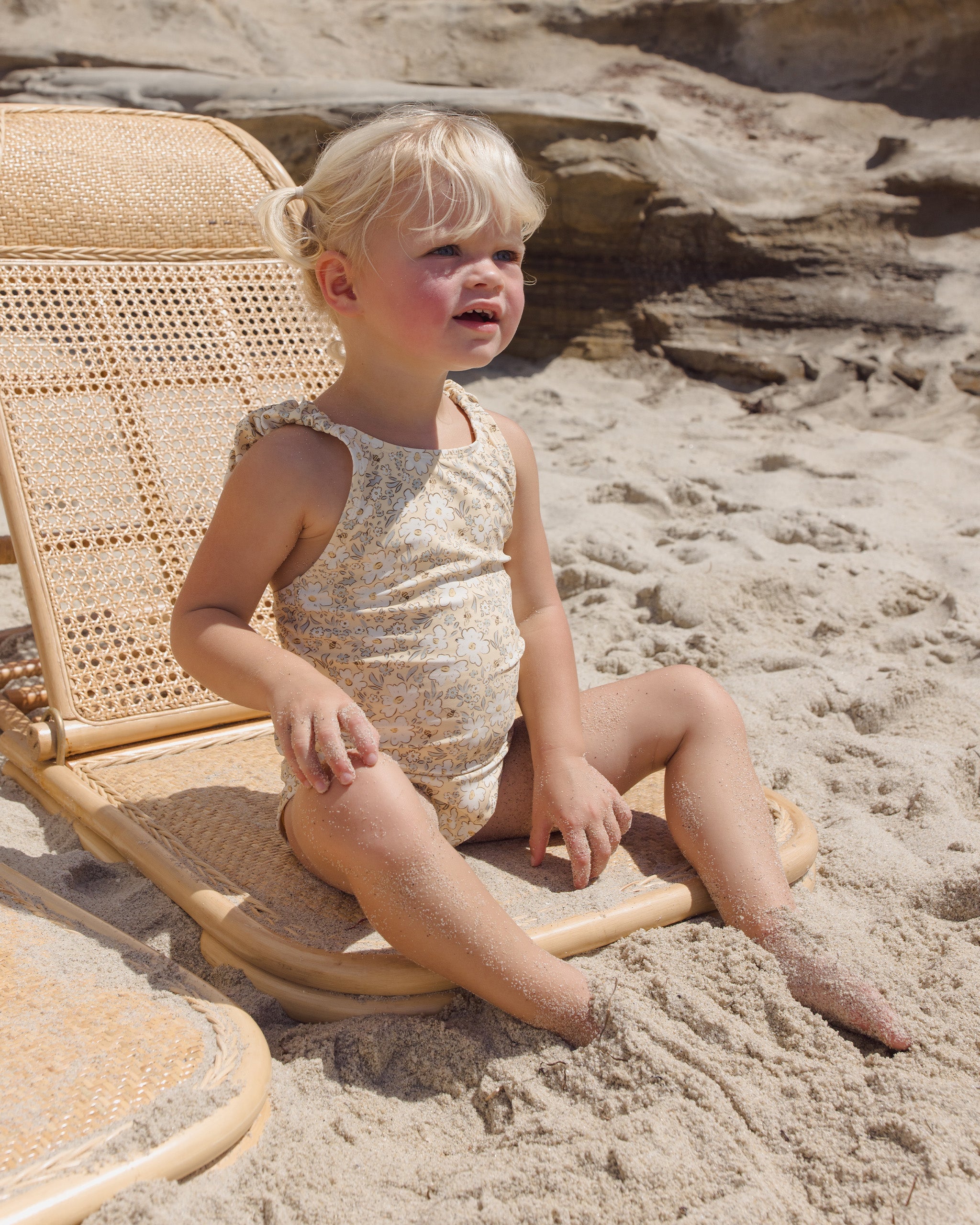 Scrunch One-Piece Lemon Meadow - Rylee + Cru | Kids Clothes | Trendy Baby Clothes | Modern Infant Outfits |