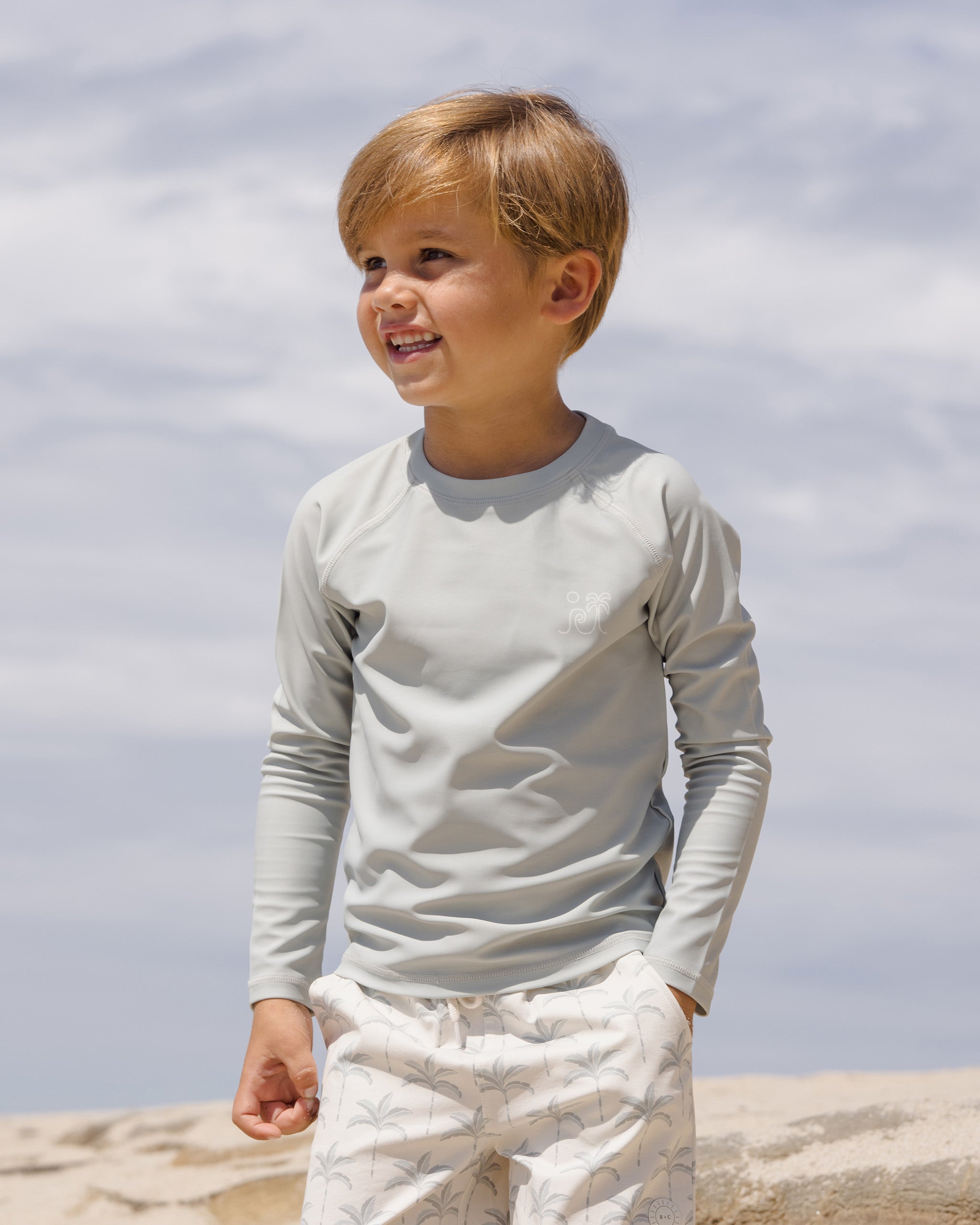 Long Sleeve Rashguard Sage - Rylee + Cru | Kids Clothes | Trendy Baby Clothes | Modern Infant Outfits |