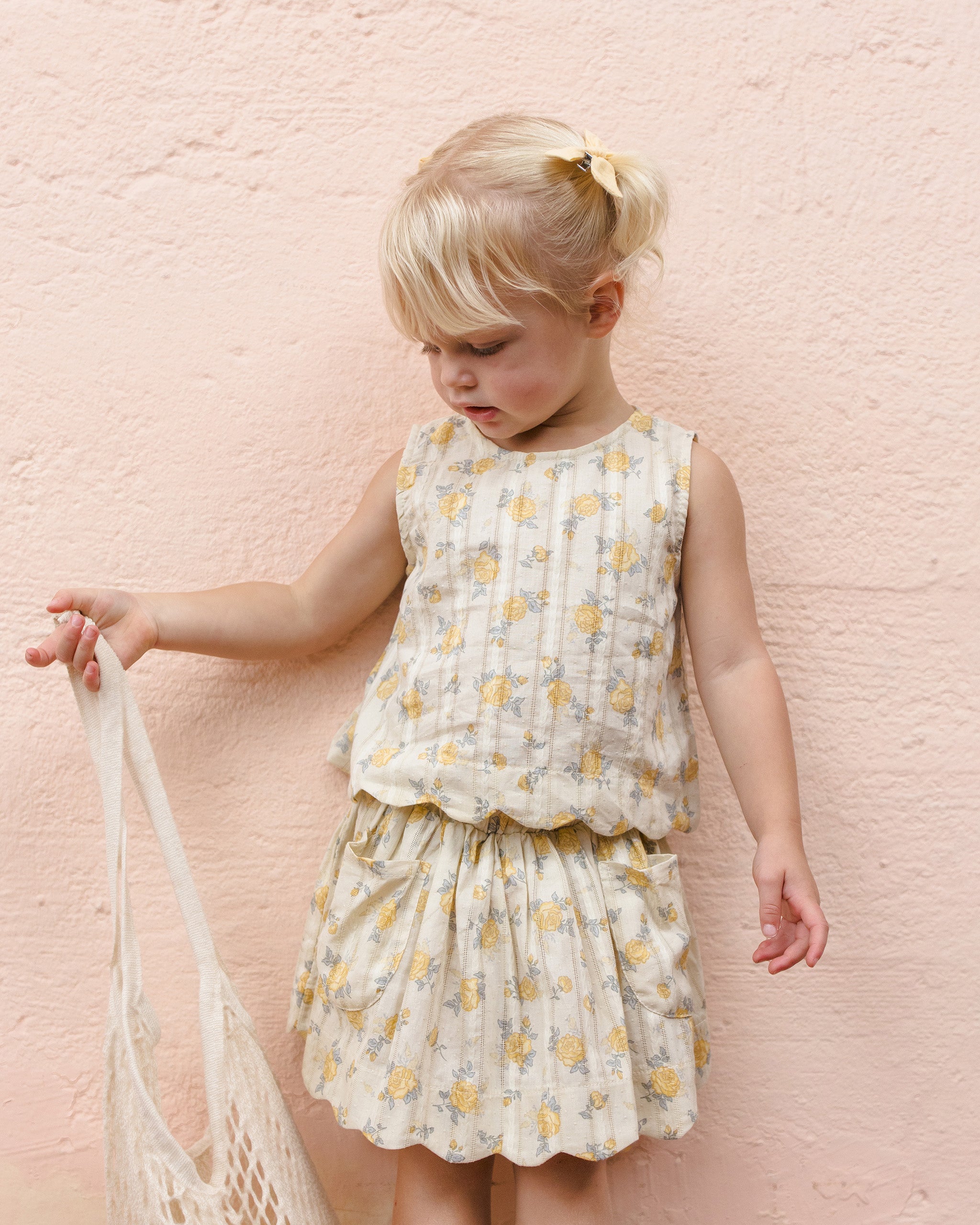 Lenny Top Lemon Ditsy Flower - Rylee + Cru | Kids Clothes | Trendy Baby Clothes | Modern Infant Outfits |