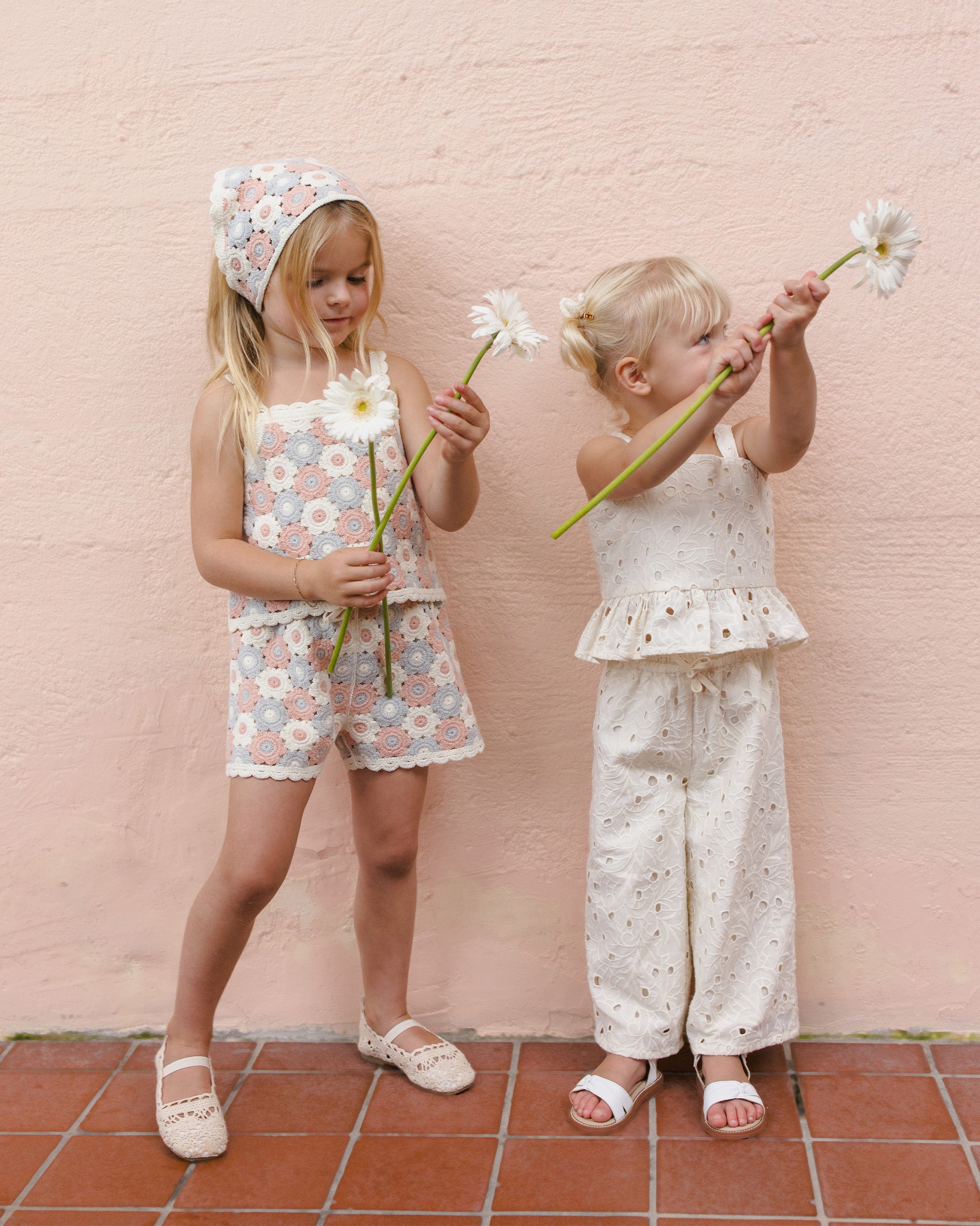 Lili Knit Set Blue, Light Pink, Ivory - Rylee + Cru | Kids Clothes | Trendy Baby Clothes | Modern Infant Outfits |