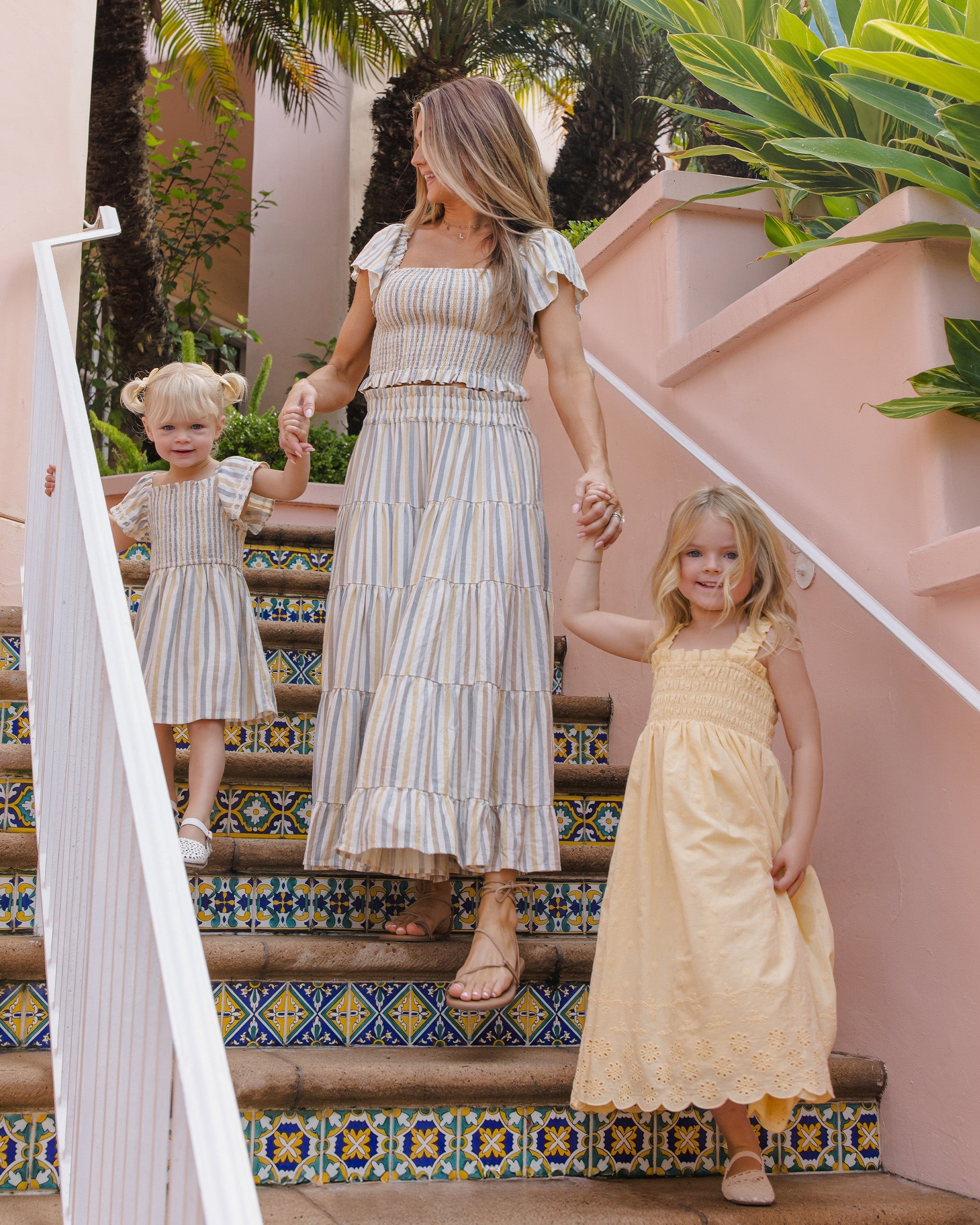 Women's Ruffle Tiered Maxi Skirt Valencia Stripe - Rylee + Cru | Kids Clothes | Trendy Baby Clothes | Modern Infant Outfits |